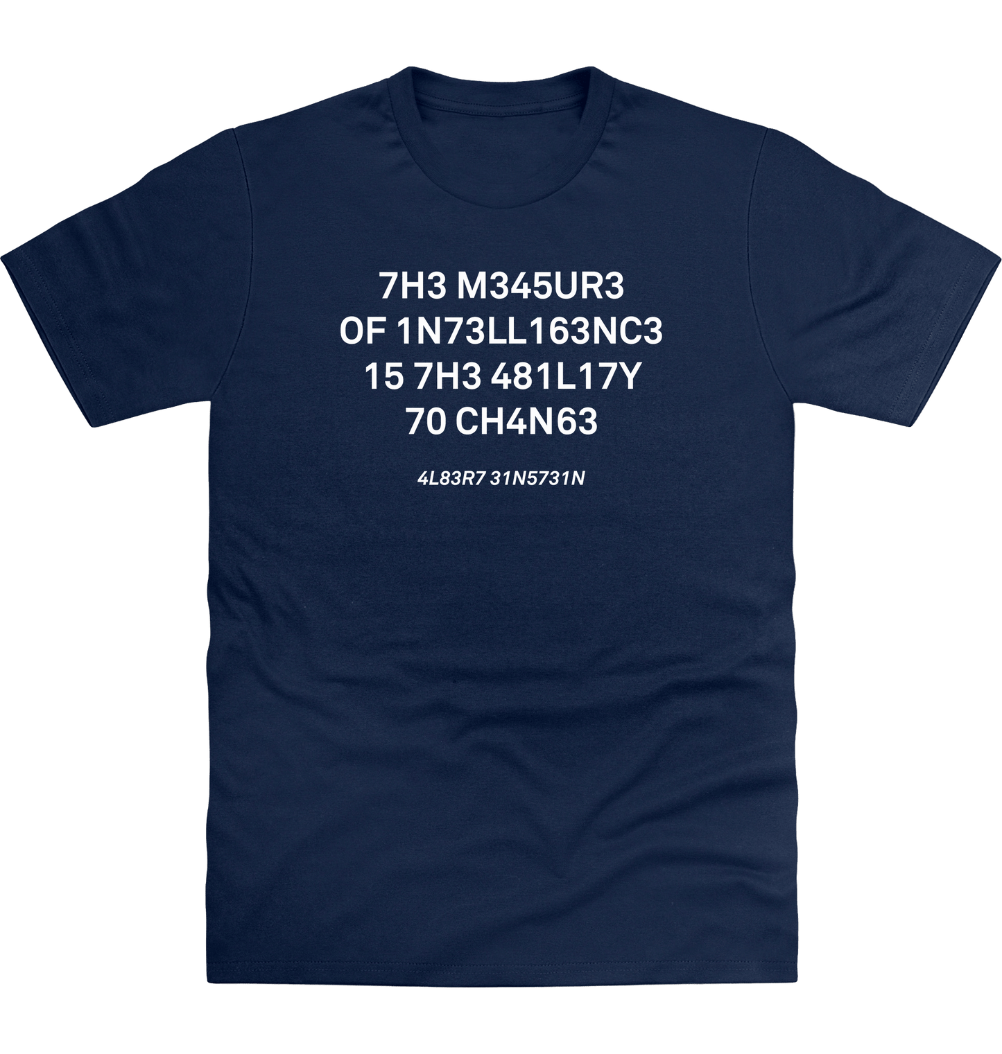 New French Navy Printed T-shirt Front