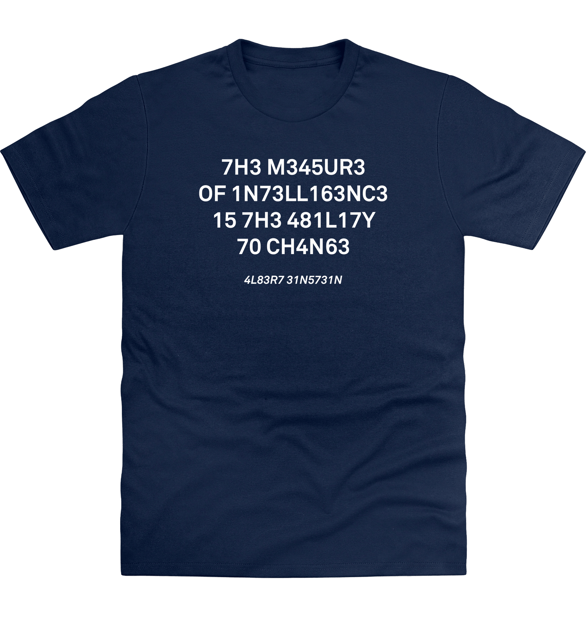 New French Navy Printed T-shirt Front
