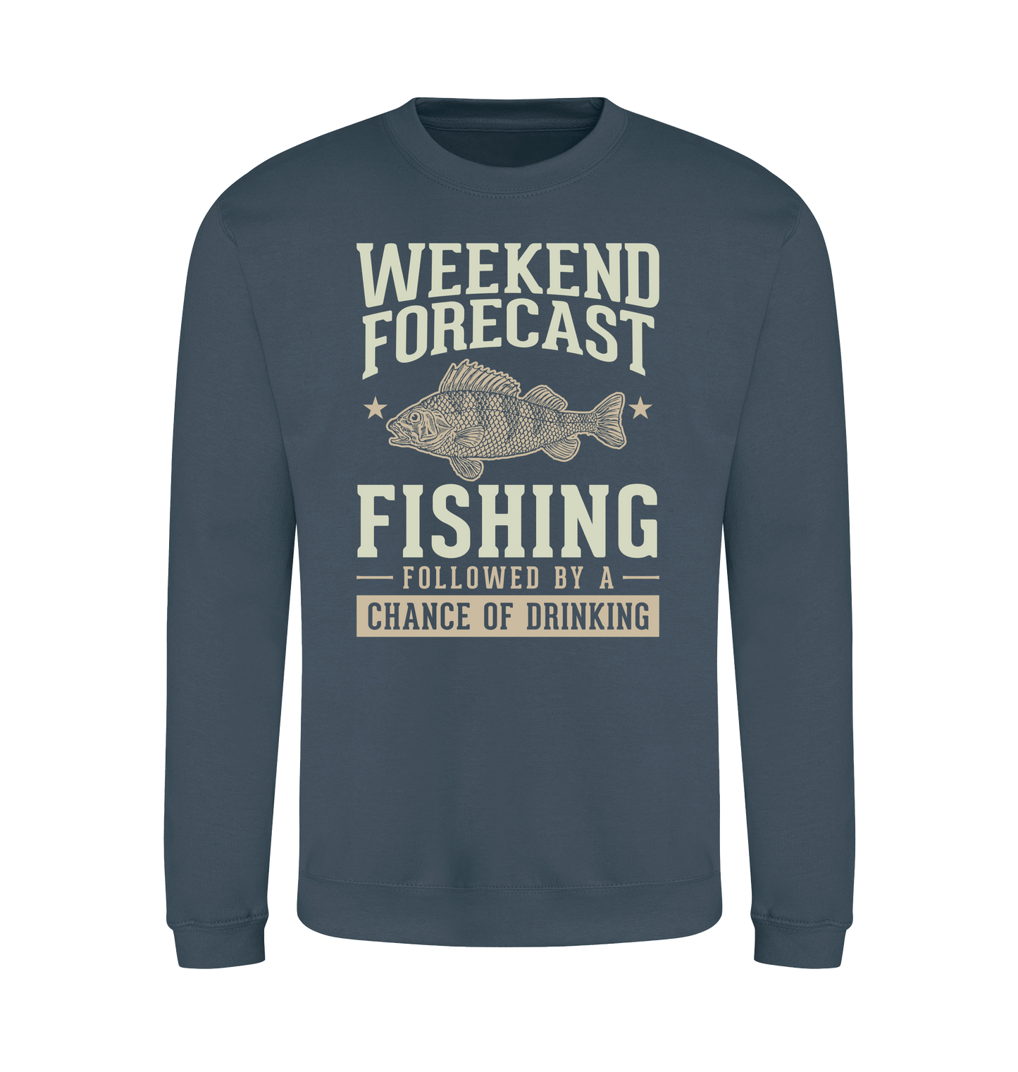 Airforce Blue Printed Sweater Front