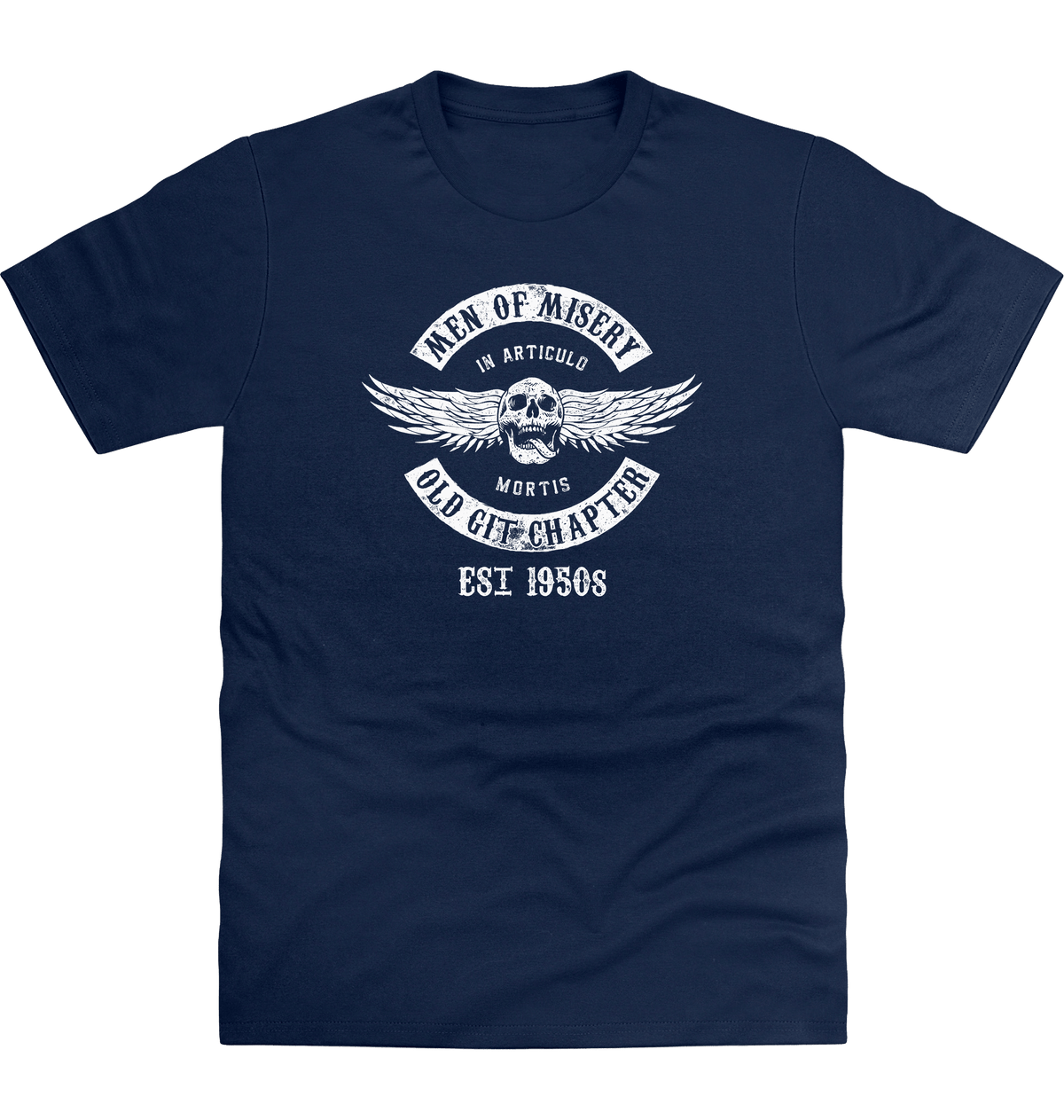 New French Navy Printed T-shirt Front
