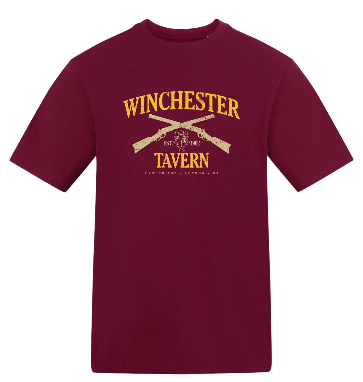 Burgundy Printed T-shirt Front