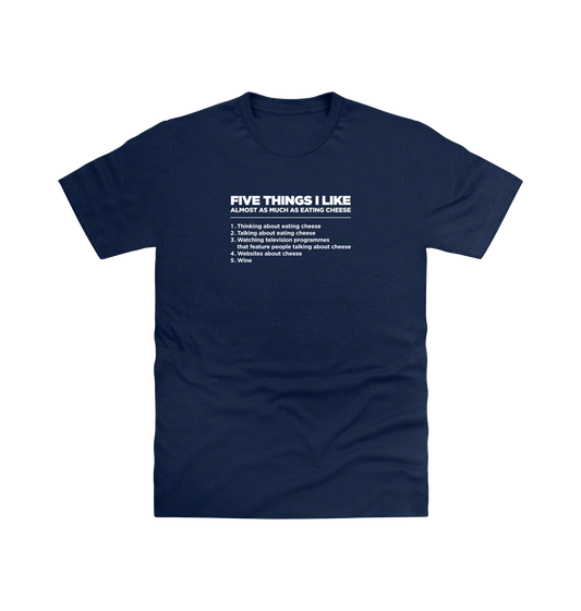 New French Navy Printed T-shirt Front