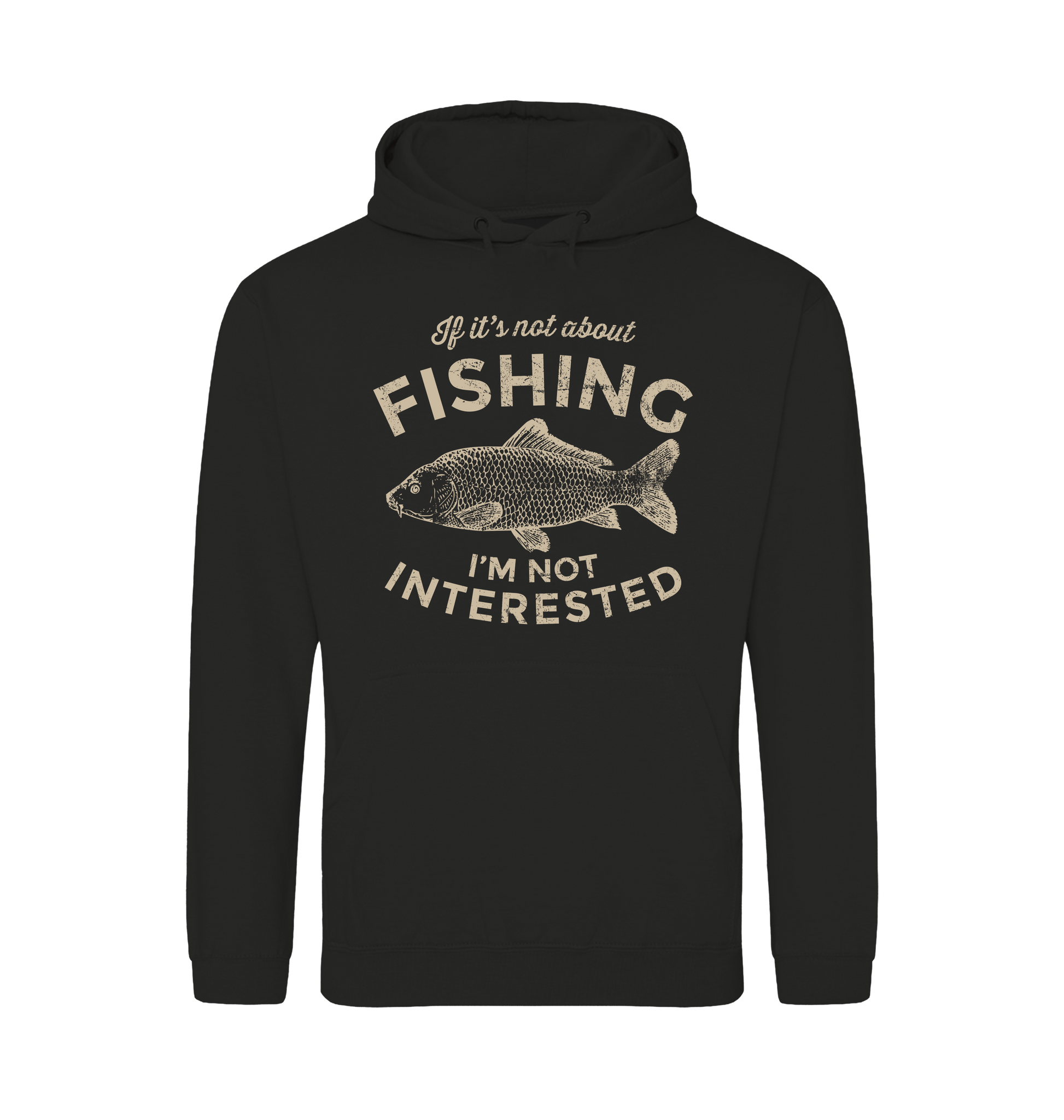 Jet Black Printed Hoody Front