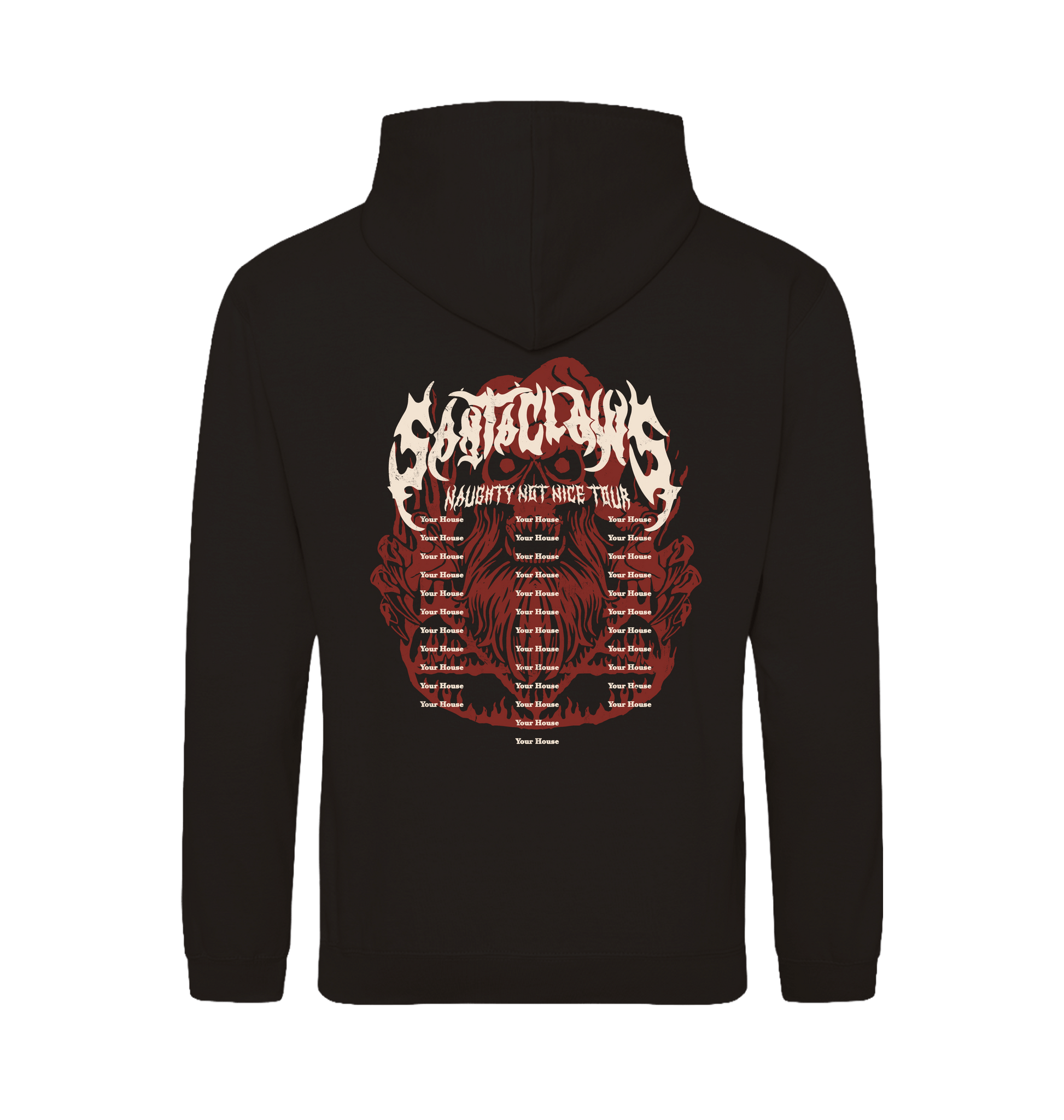 Deep Black Printed Hoody Back