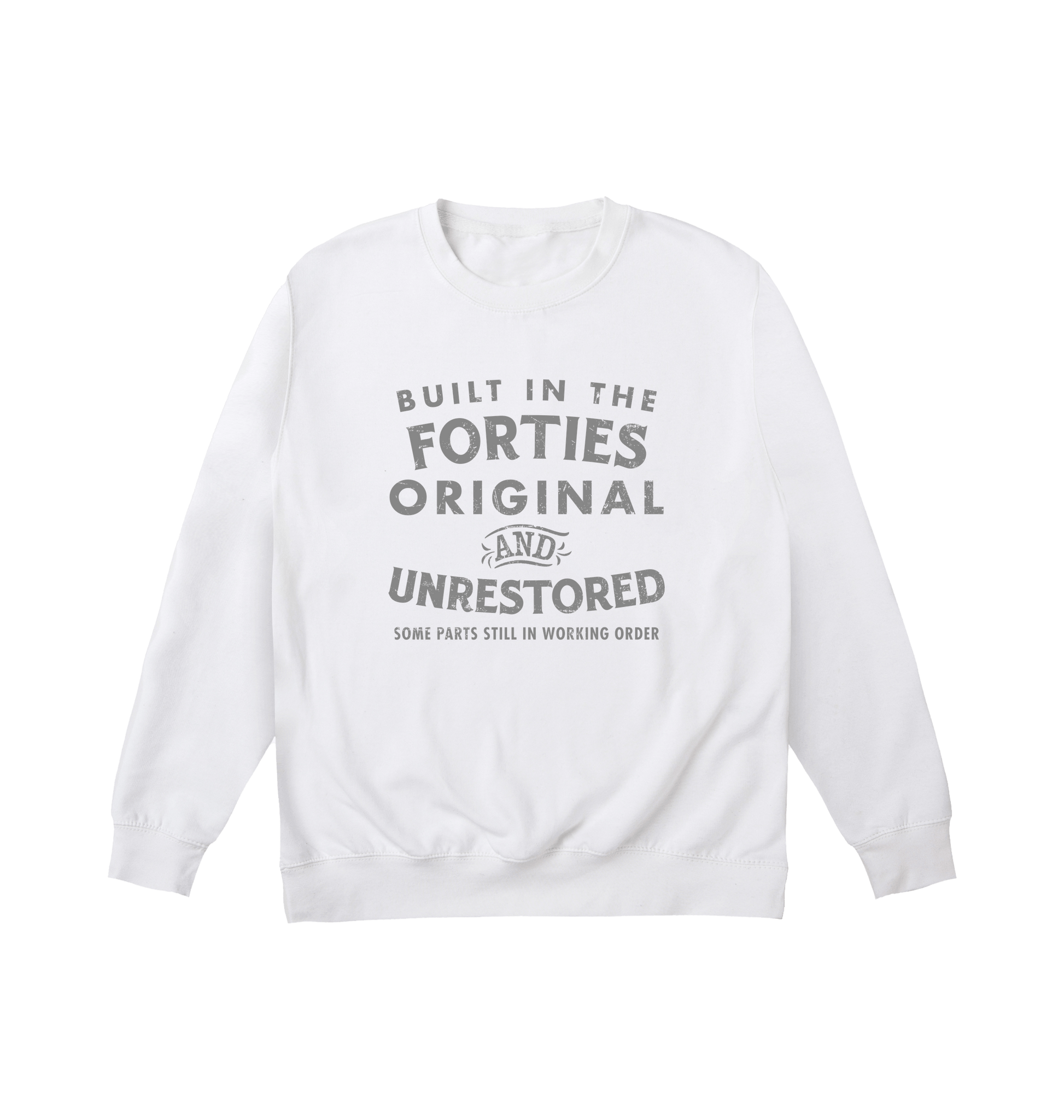 Arctic White Printed Sweater Front