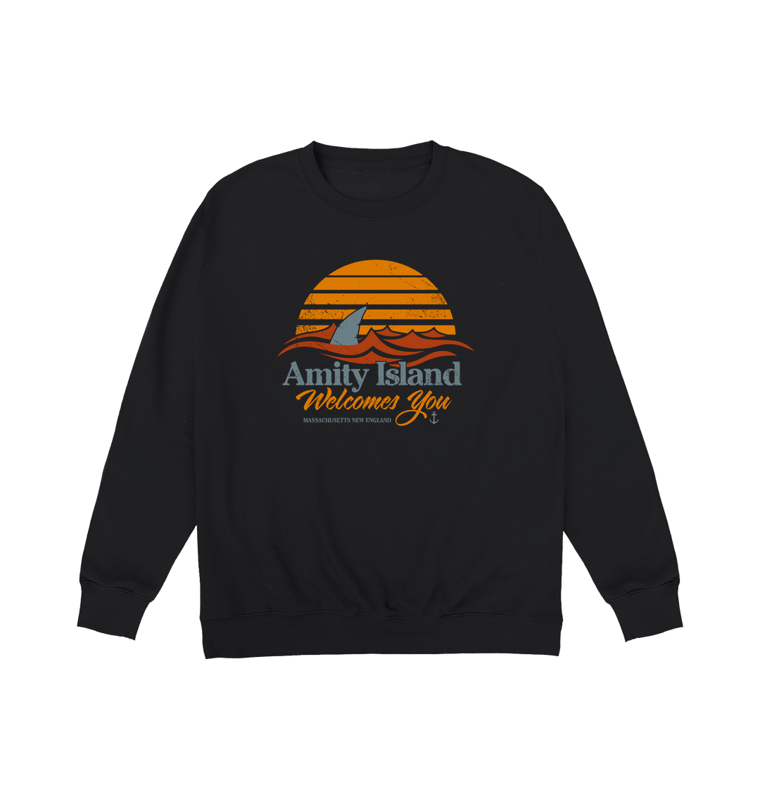 Jet Black Printed Sweater Front