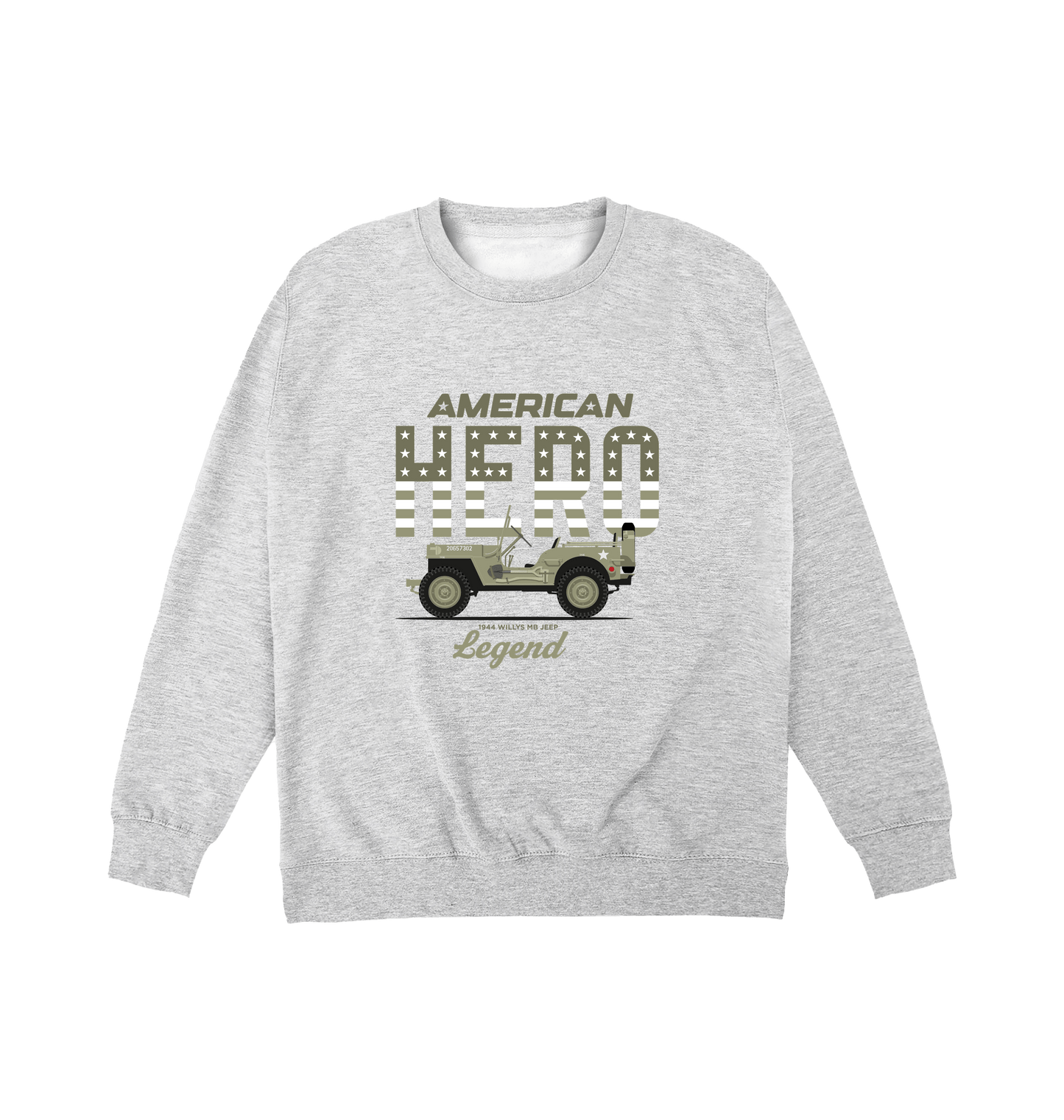 Heather Grey Printed Sweater Front