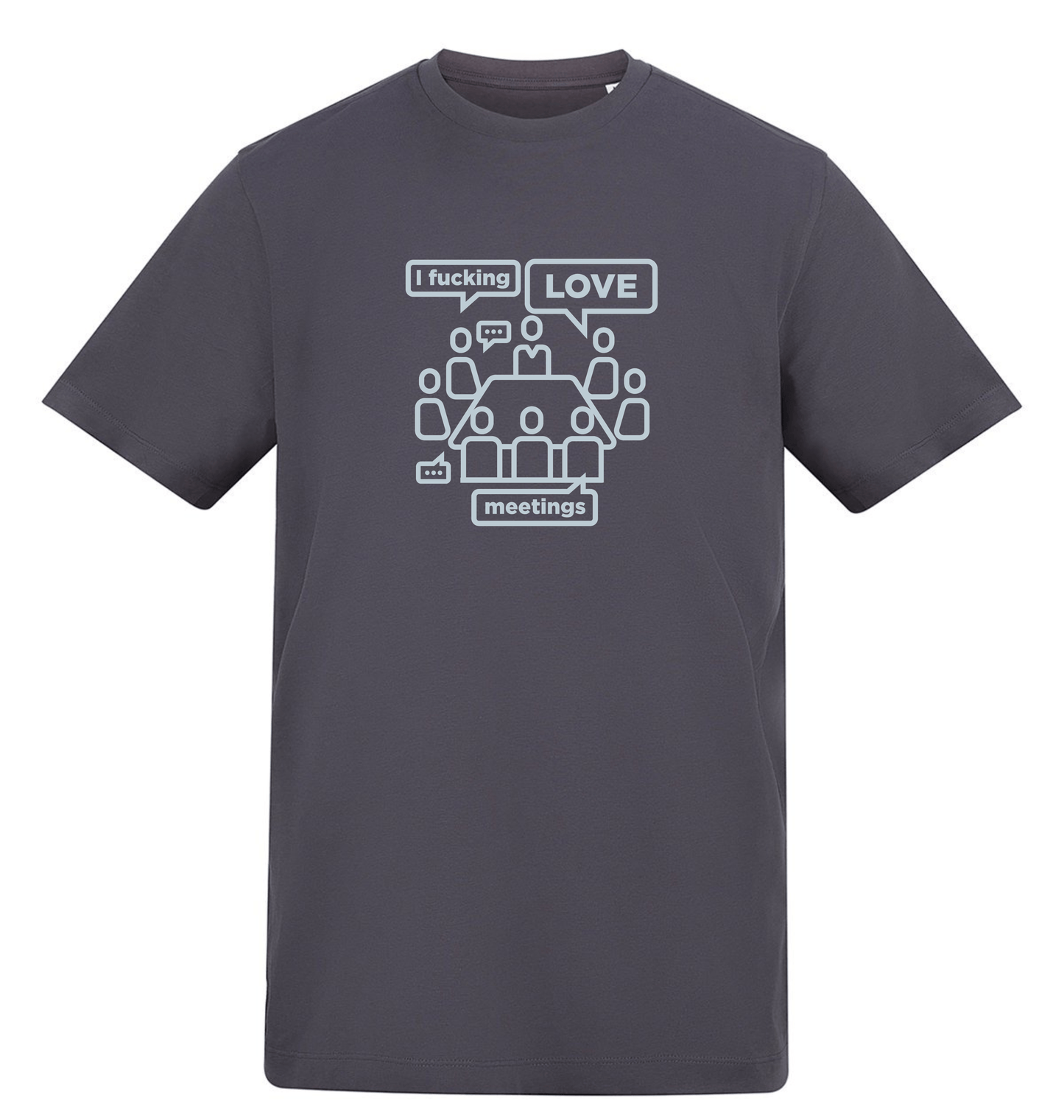 Solid Charcoal Printed T-shirt Front