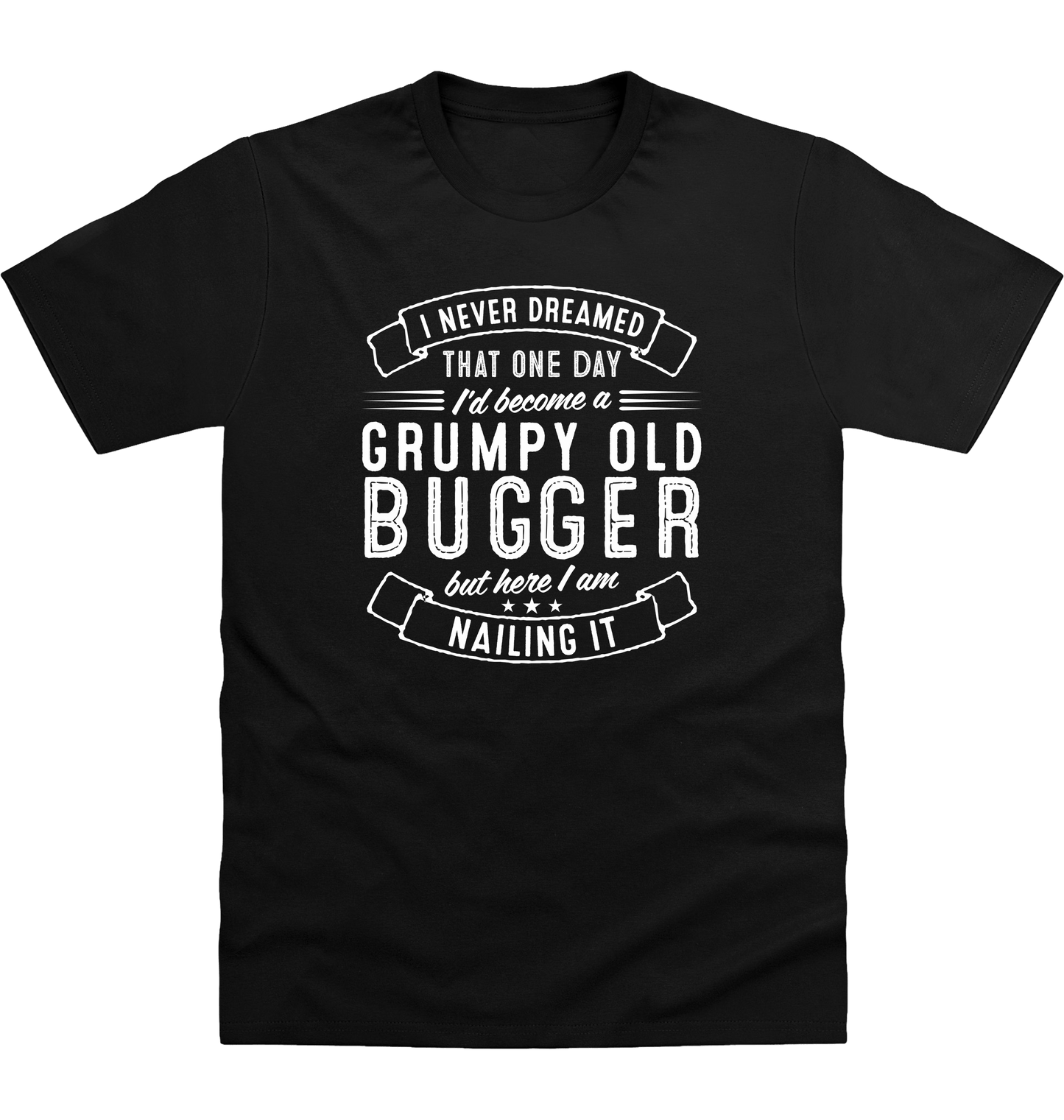 Deep Black Printed T-shirt Front