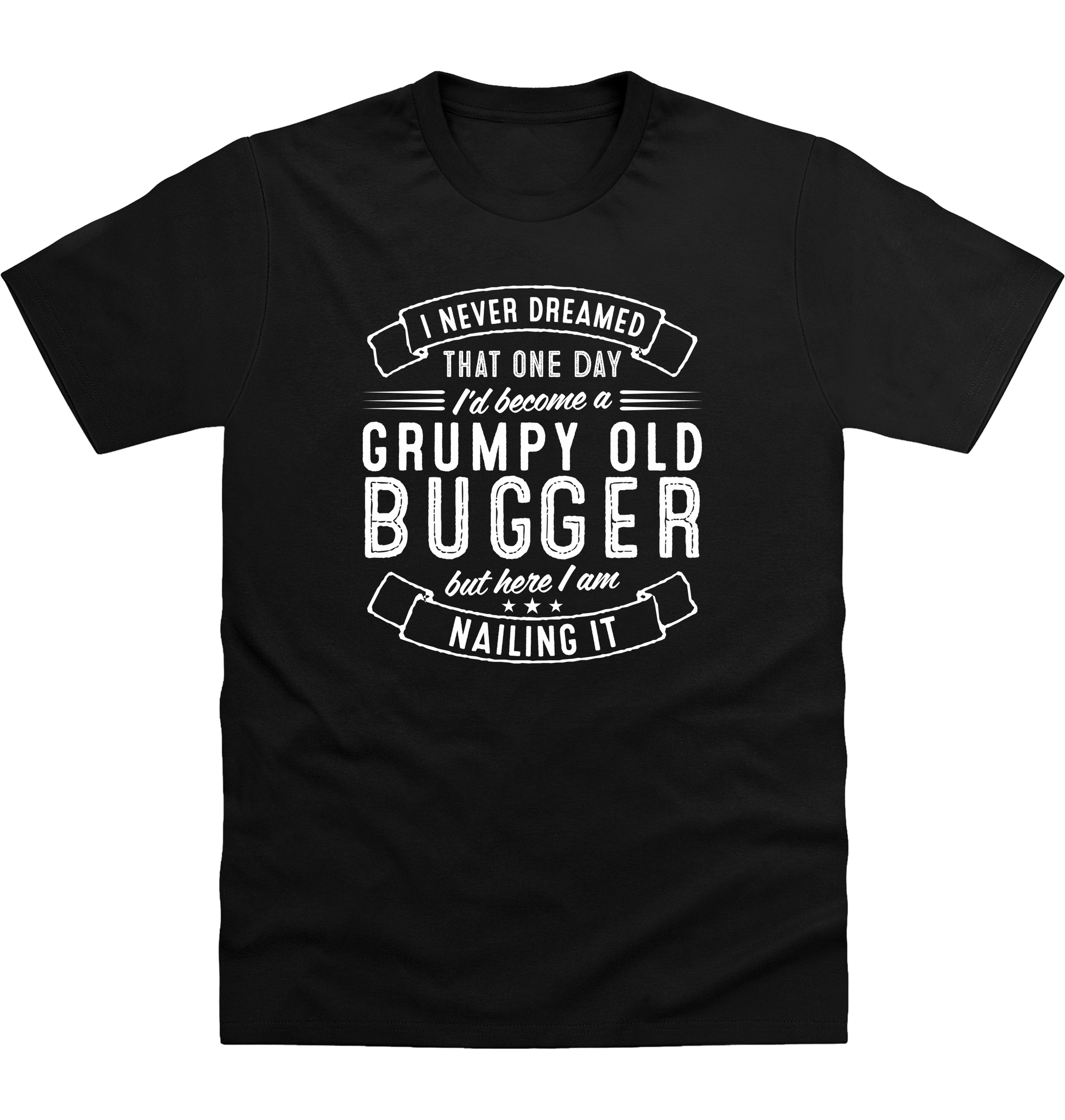 Deep Black Printed T-shirt Front