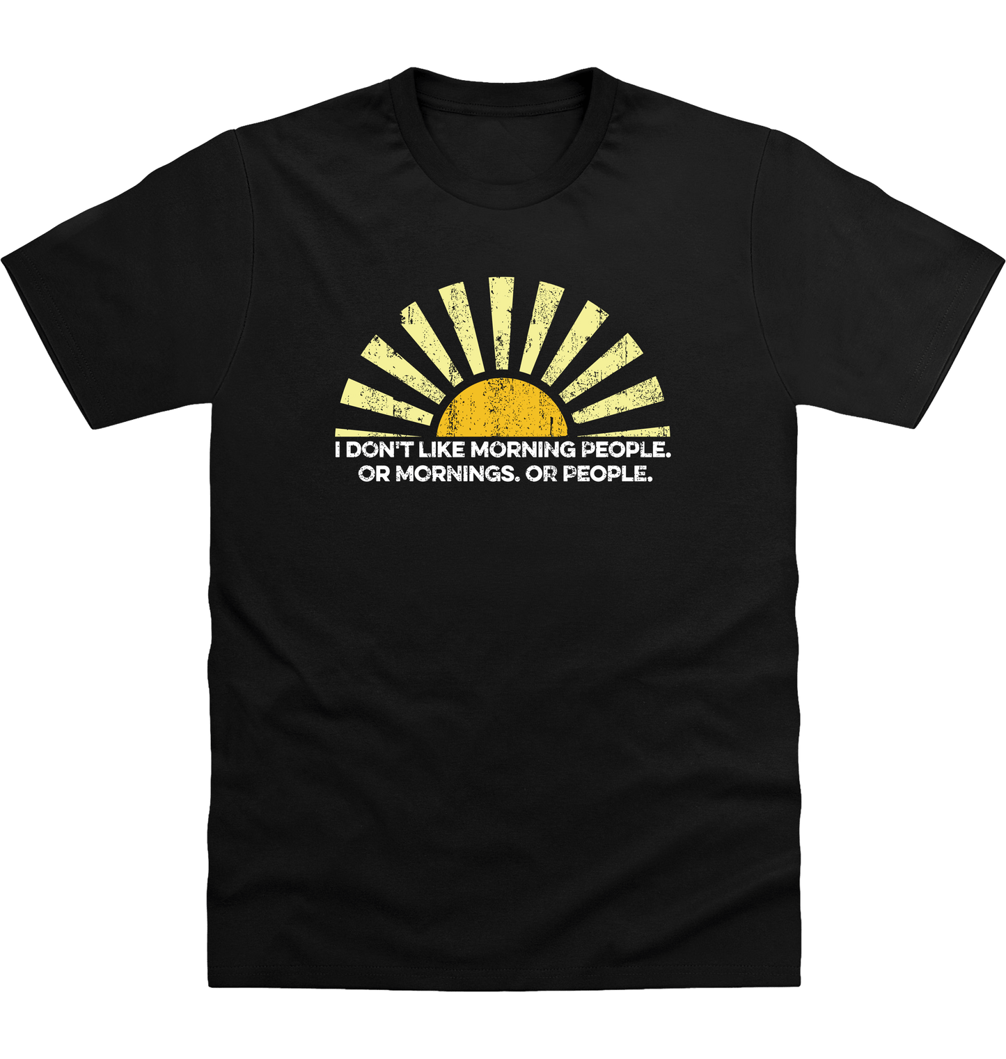Deep Black Printed T-shirt Front
