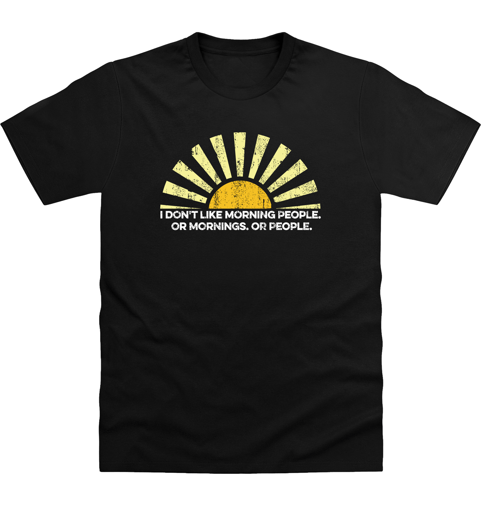 Deep Black Printed T-shirt Front
