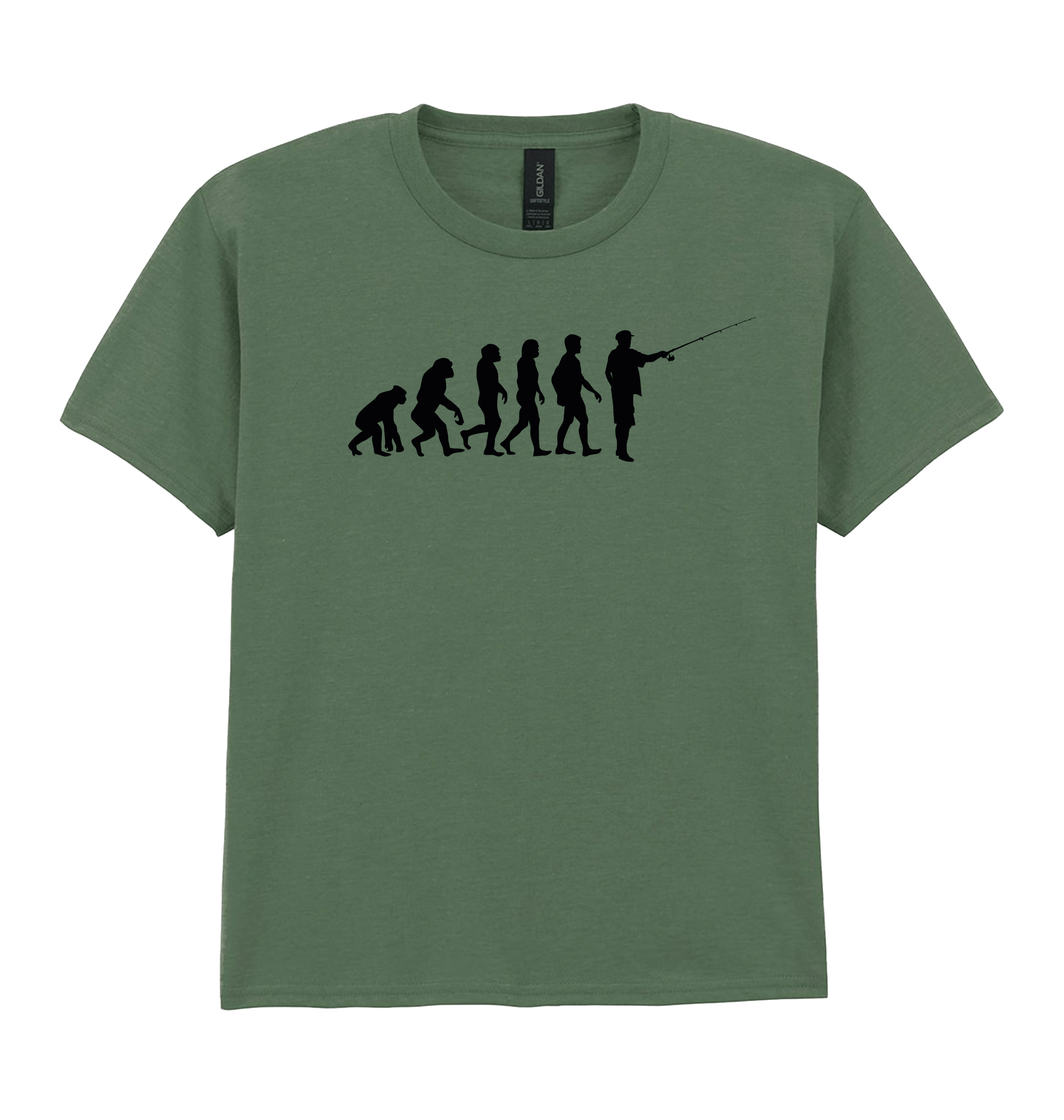 Military Green Printed Kids T-Shirt Front