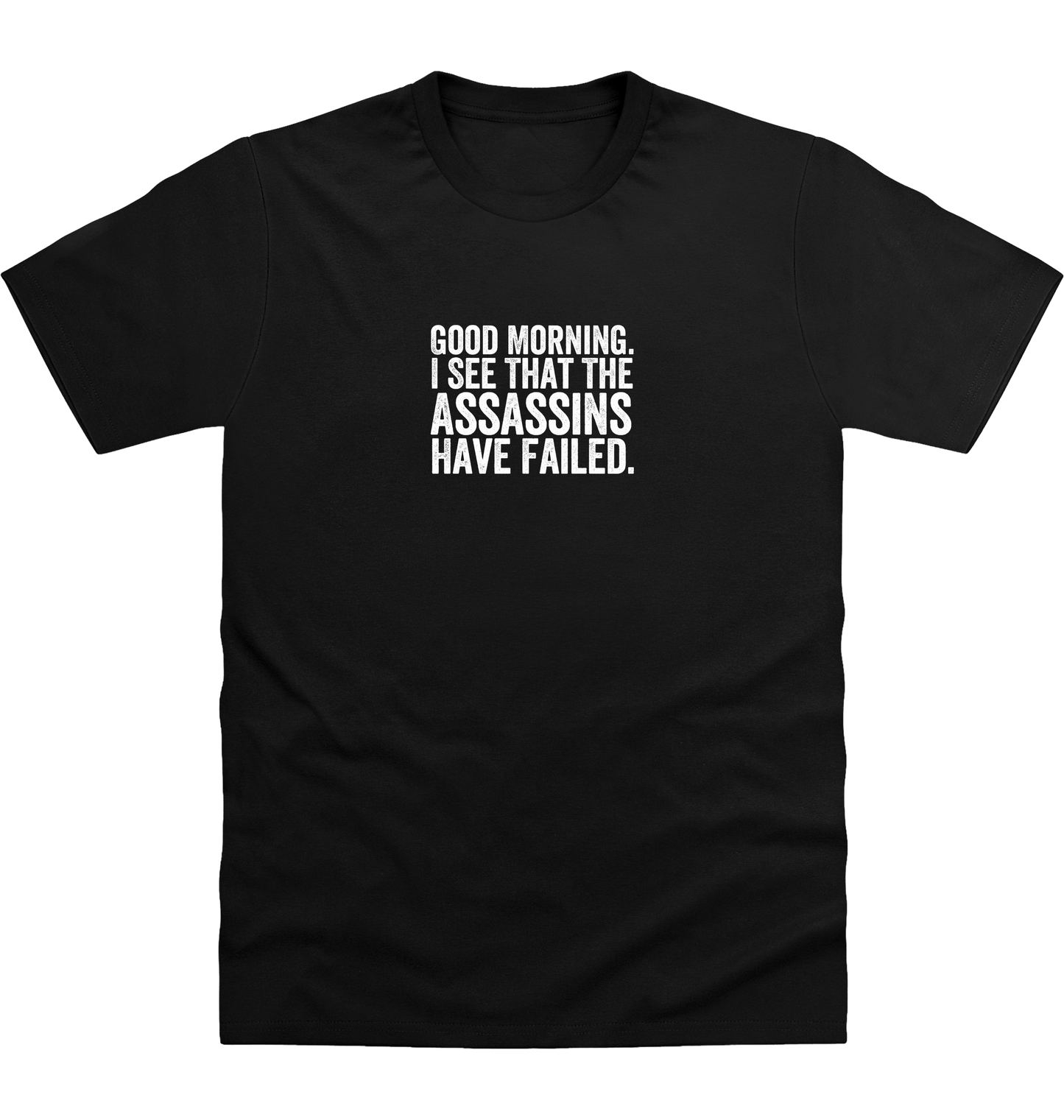 Deep Black Printed T-shirt Front