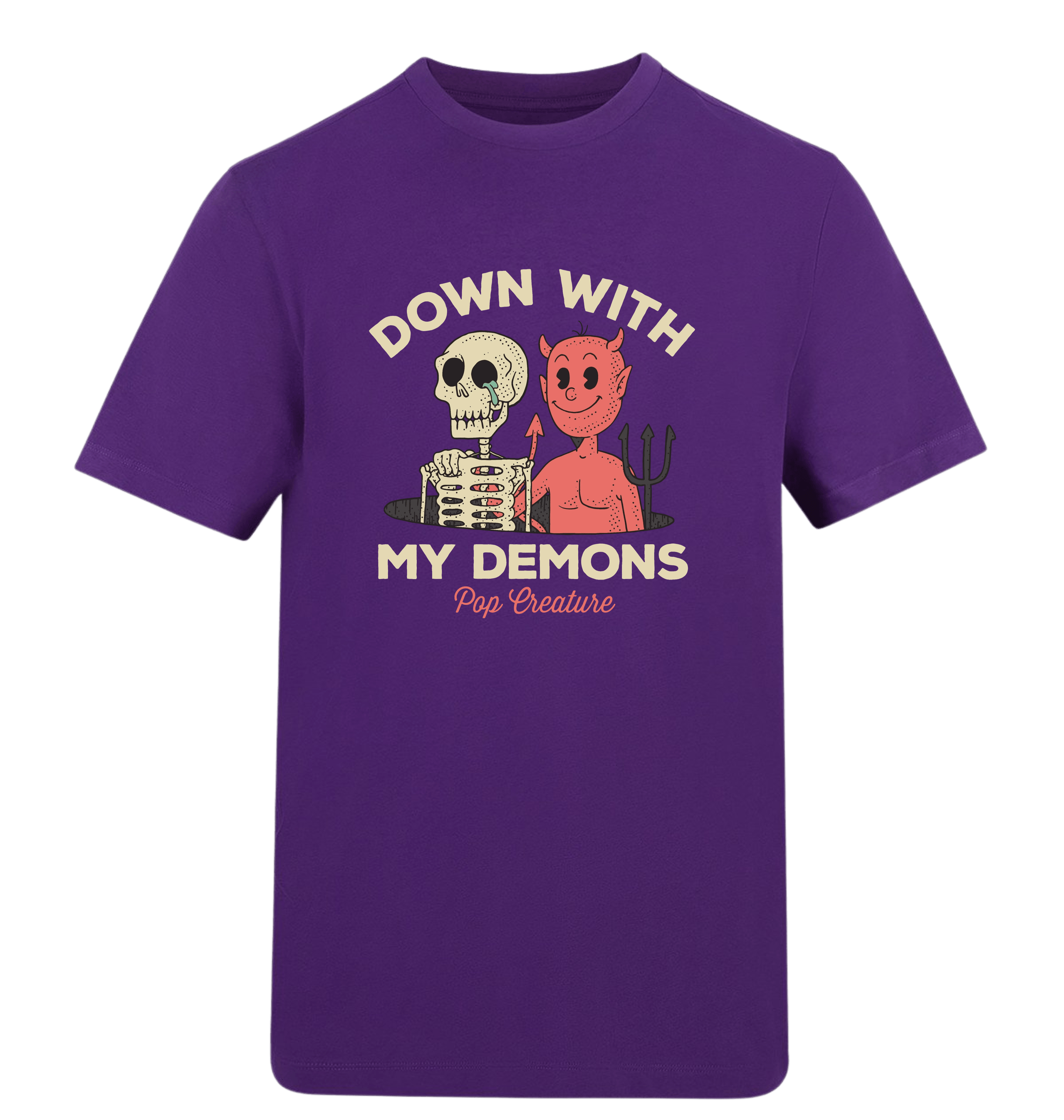 Purple Printed T-shirt Front
