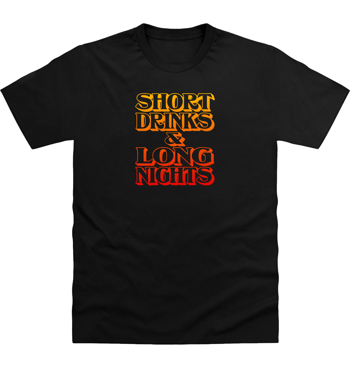 Deep Black Printed T-shirt Front