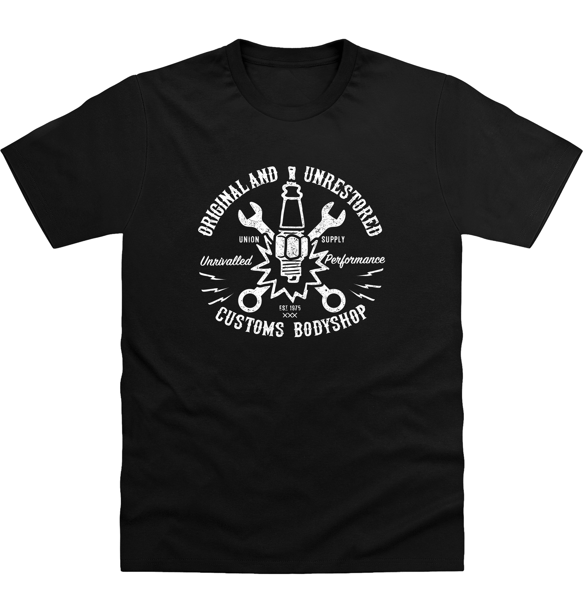 Deep Black Printed T-shirt Front