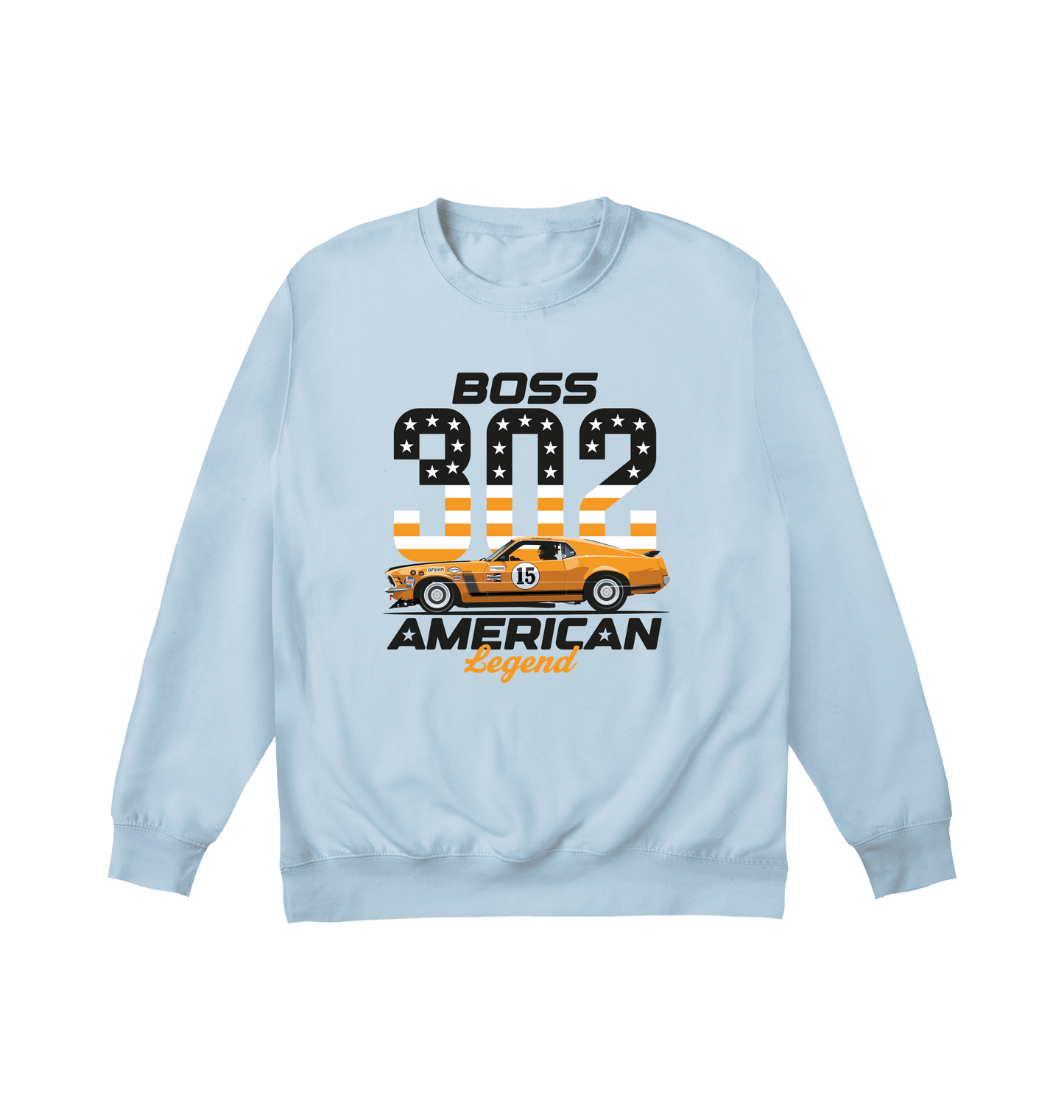 Sky Blue Printed Sweater Front