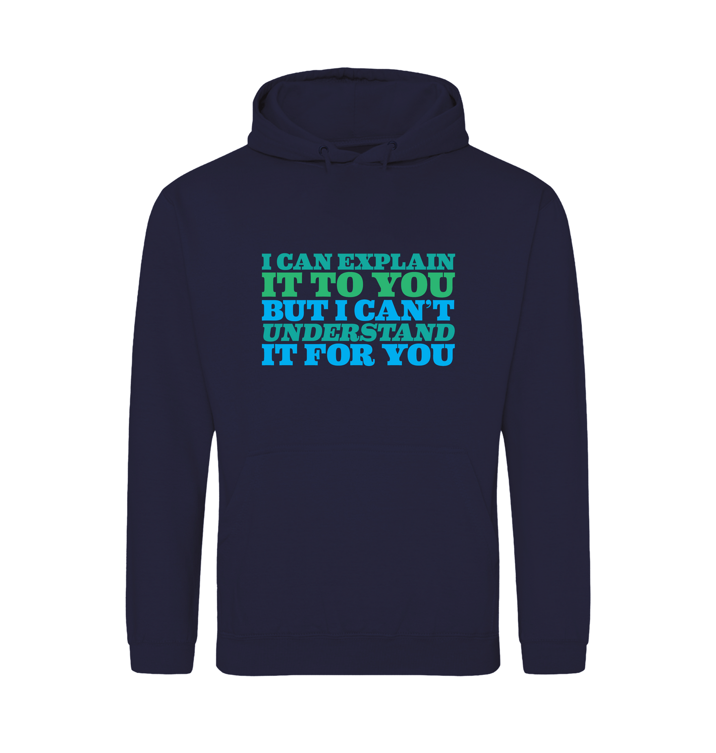 Oxford Navy Printed Hoody Front