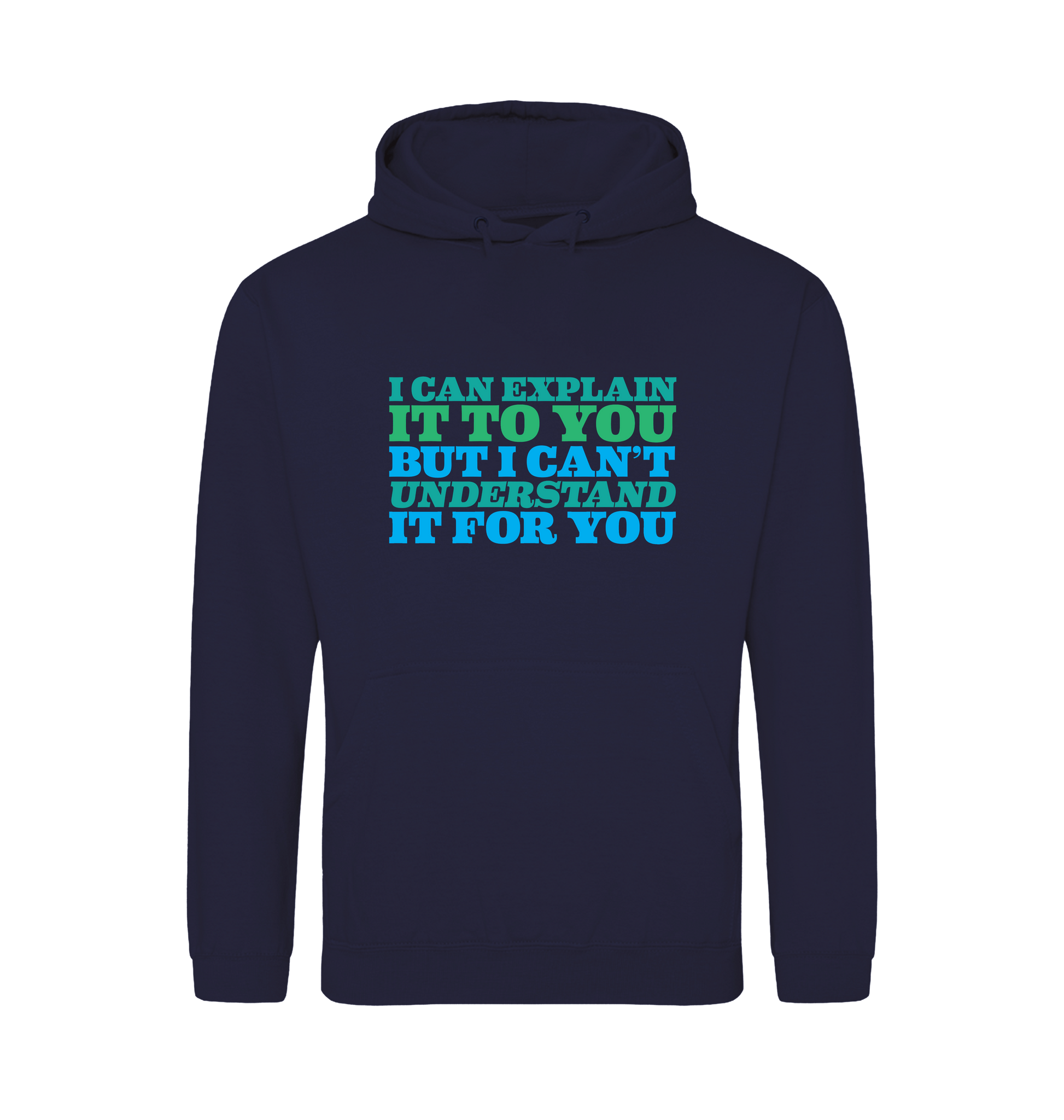 Oxford Navy Printed Hoody Front