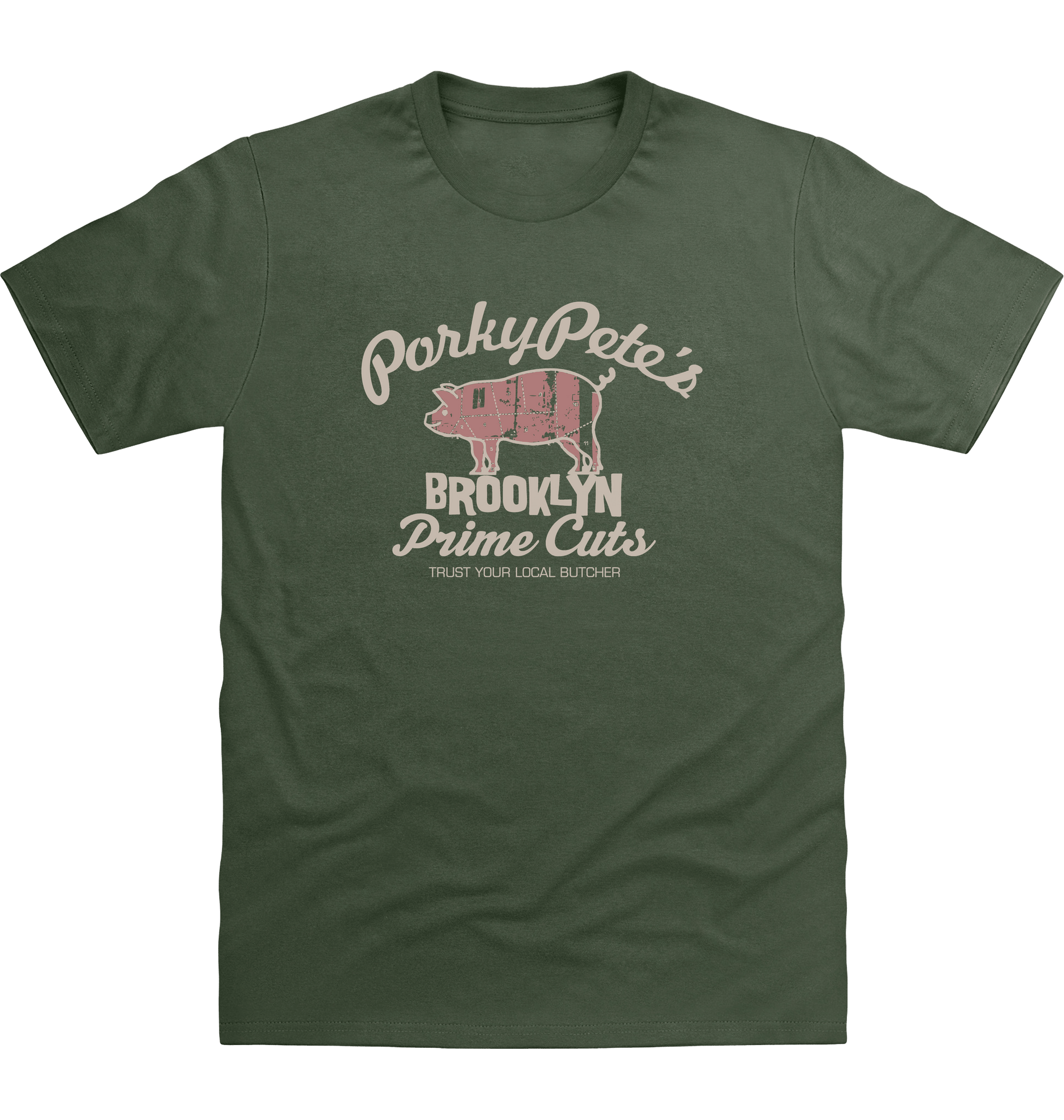 Earthy Green Printed T-shirt Front