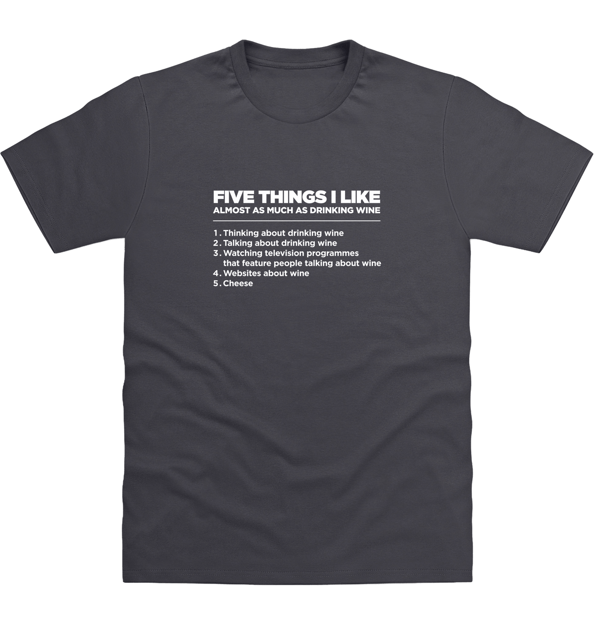 Solid Charcoal Printed T-shirt Front