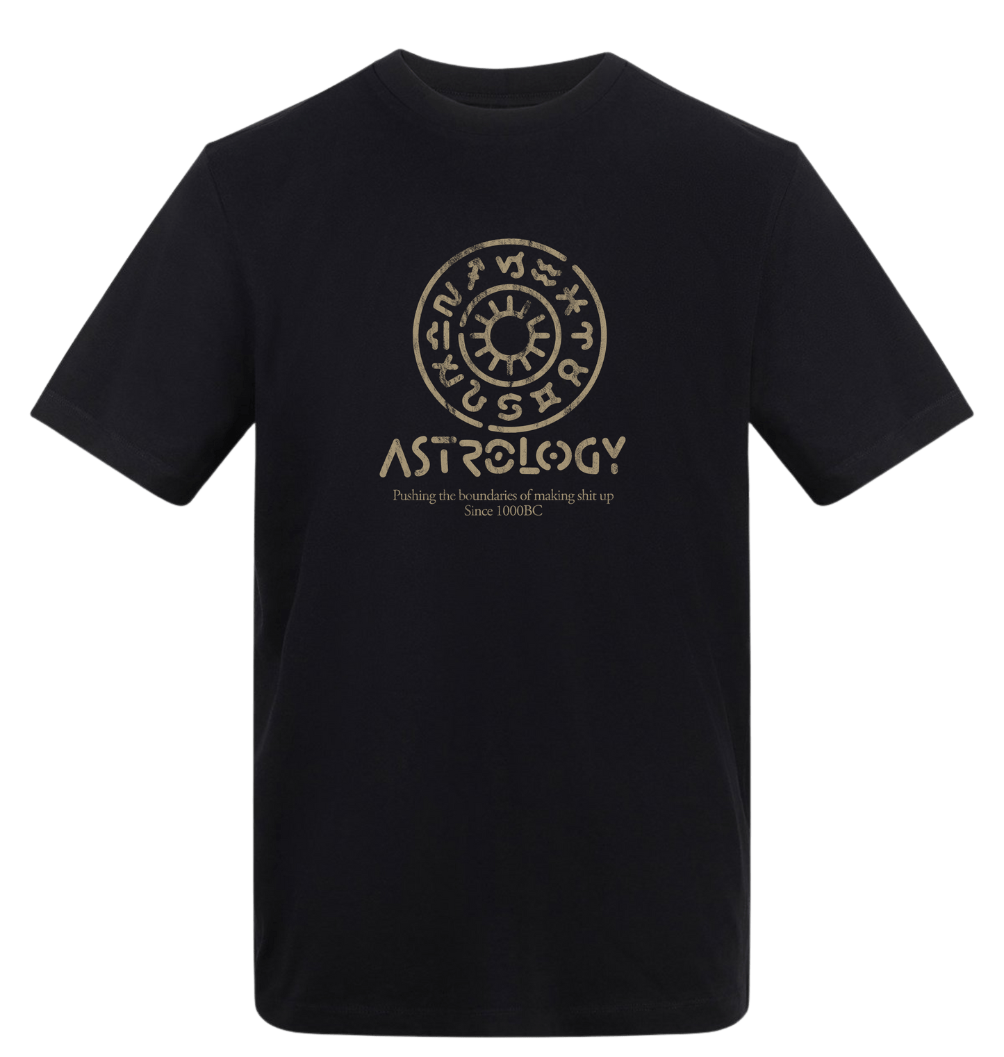 Deep Black Printed T-shirt Front
