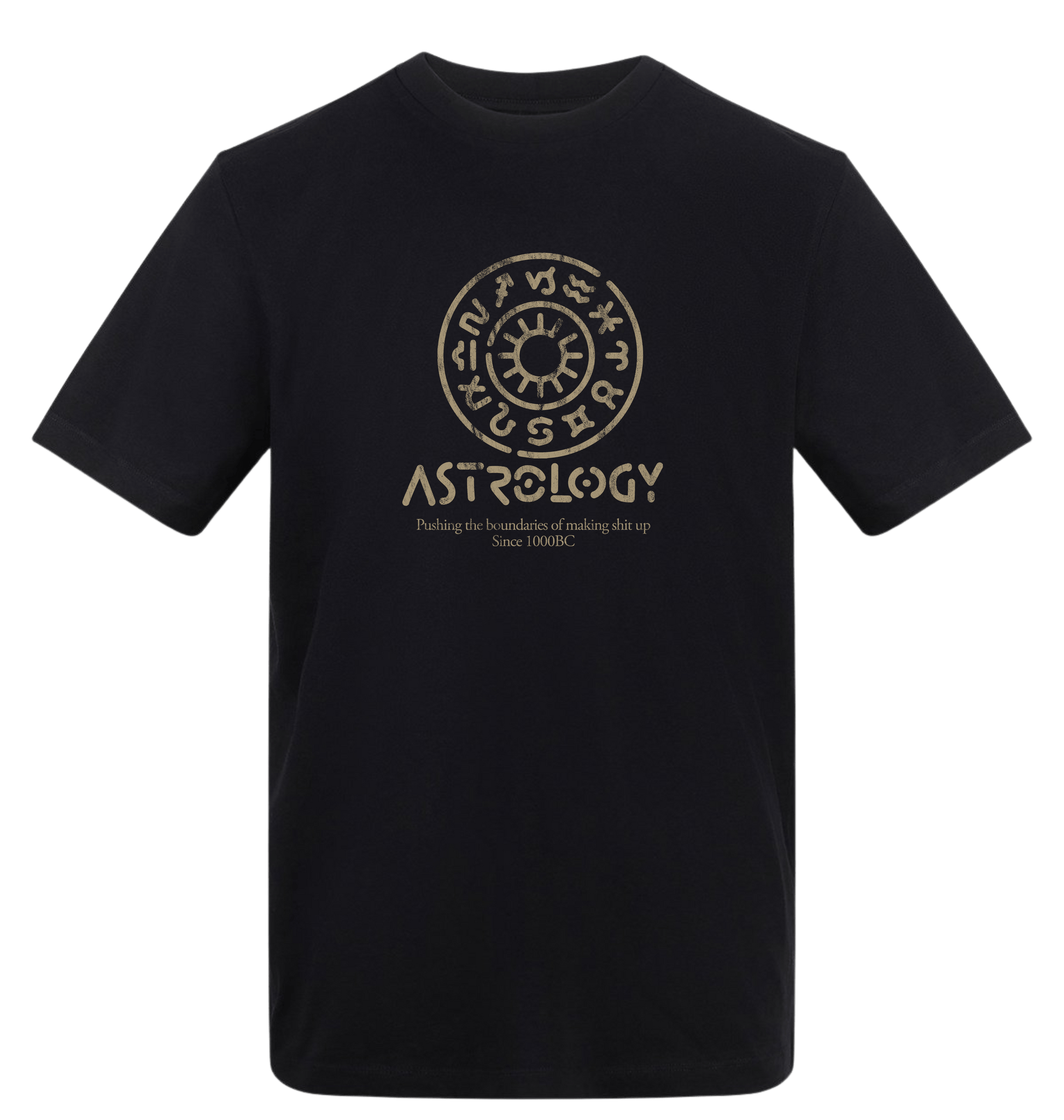 Deep Black Printed T-shirt Front