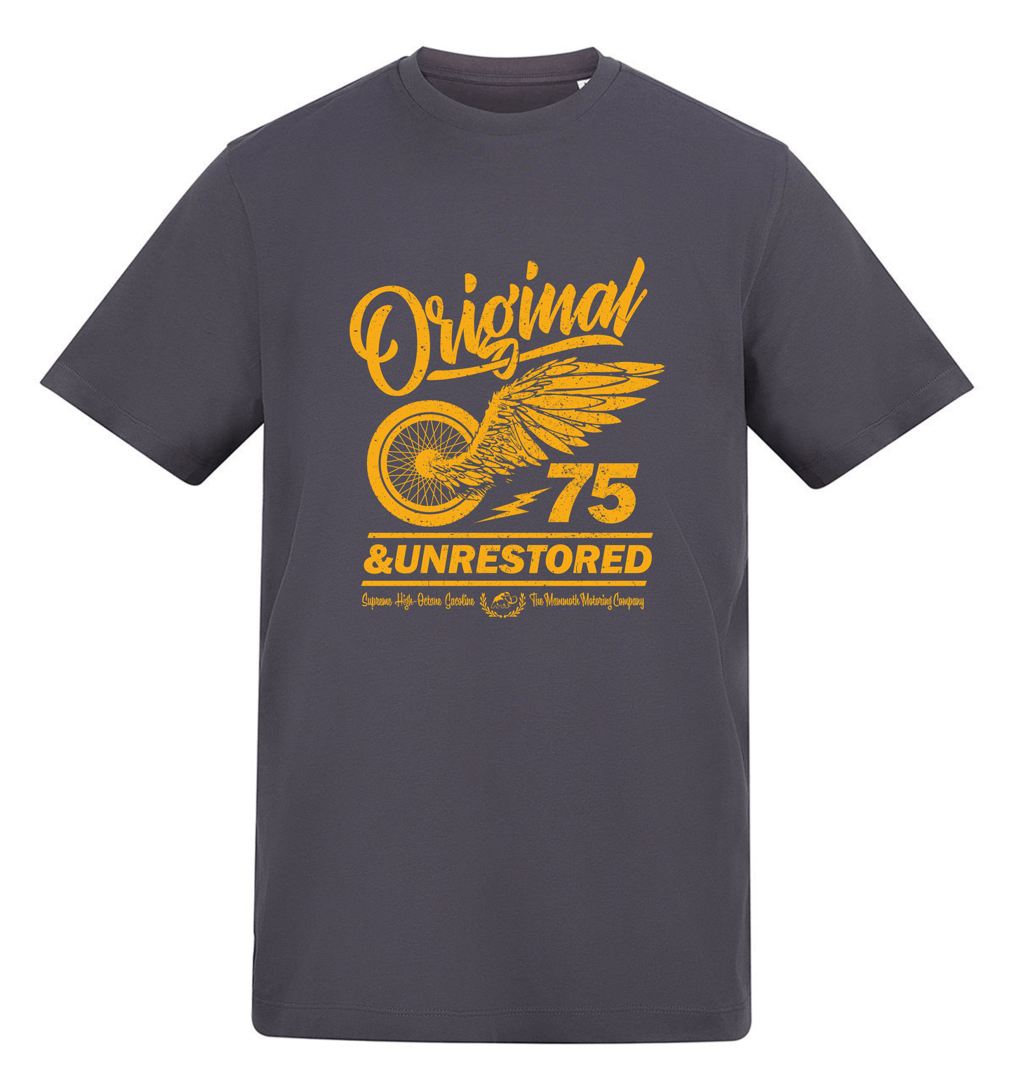 Solid Charcoal Printed T-shirt Front