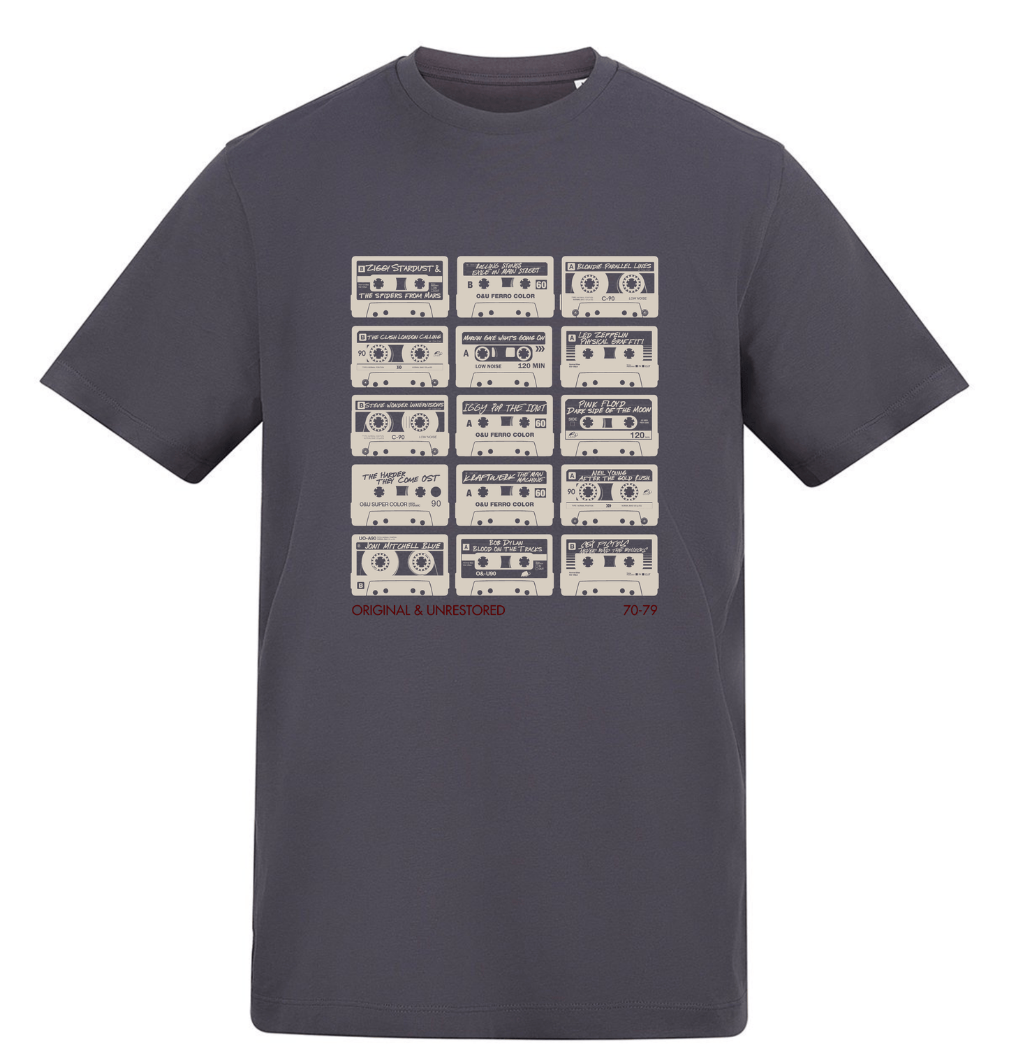 Solid Charcoal Printed T-shirt Front