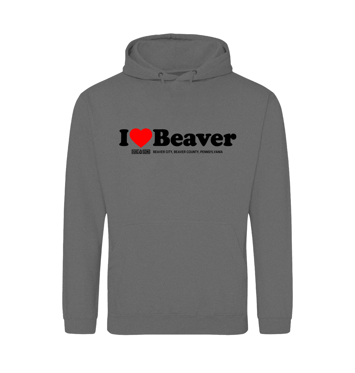Graphite Heather Printed Hoody Front