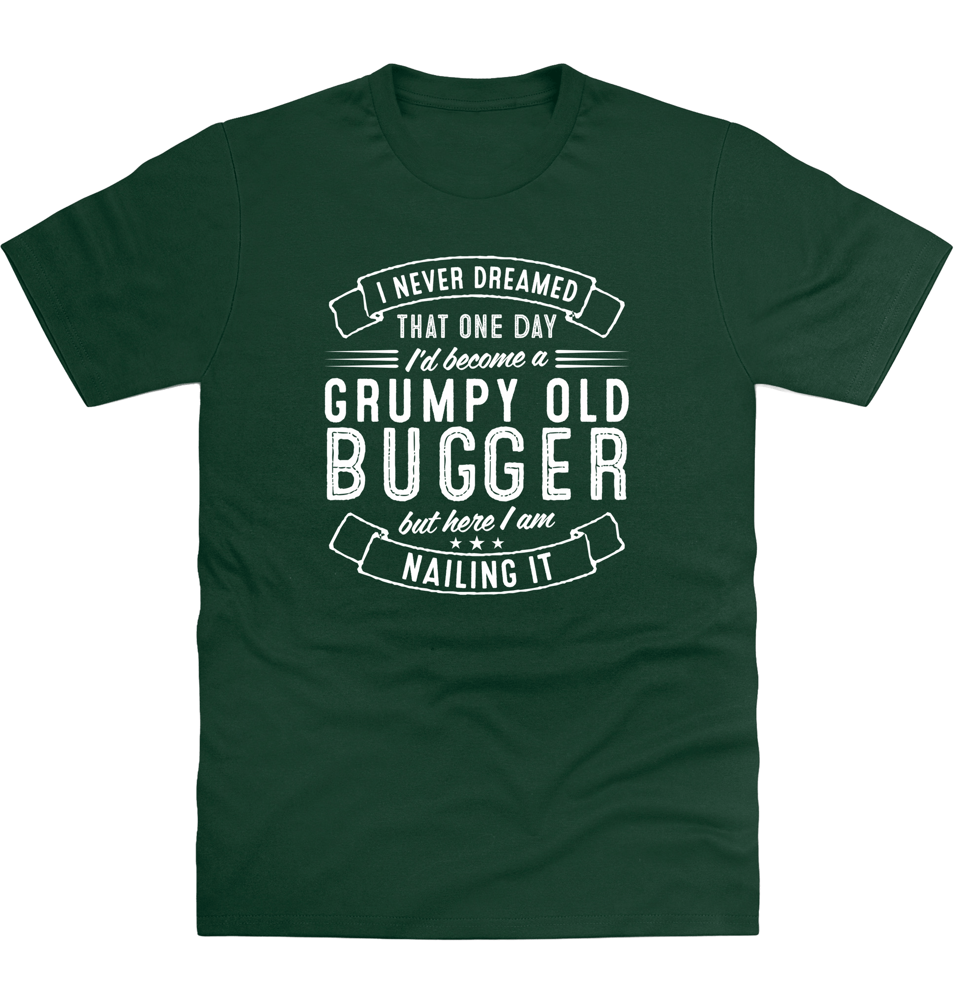 Bottle Green Printed T-shirt Front