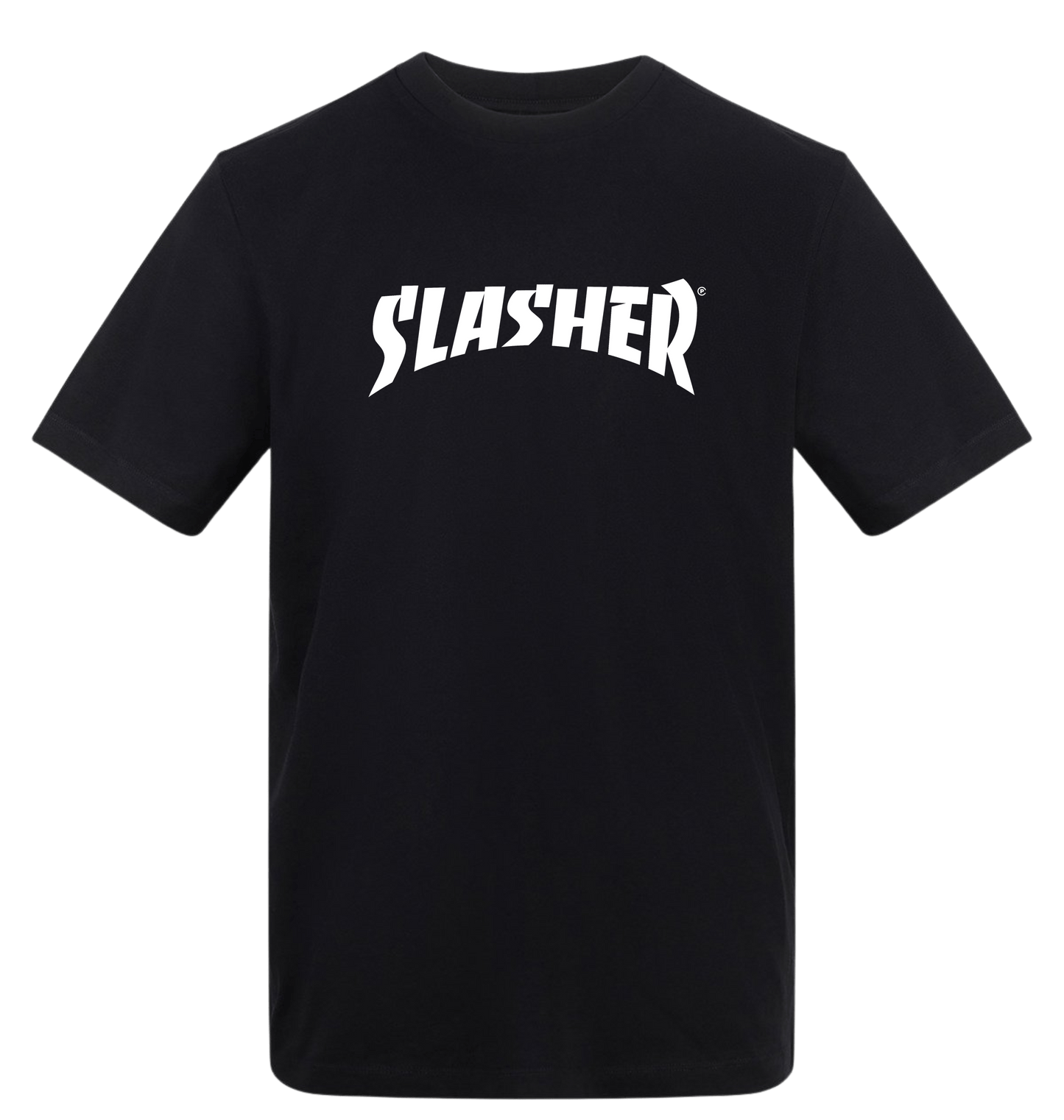 Deep Black Printed T-shirt Front