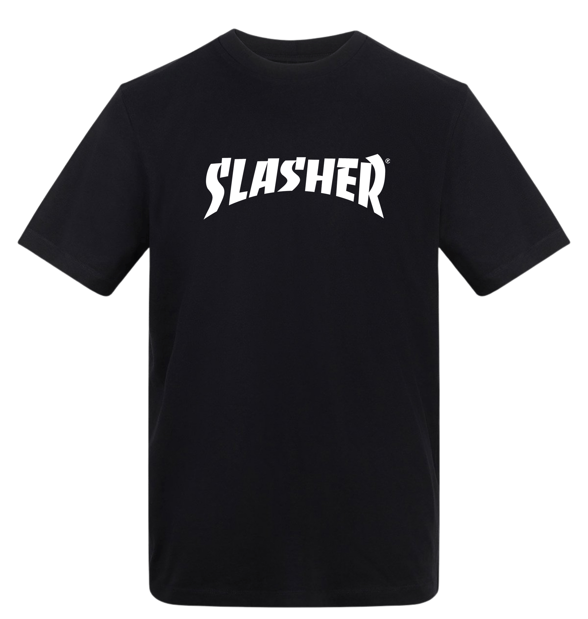 Deep Black Printed T-shirt Front