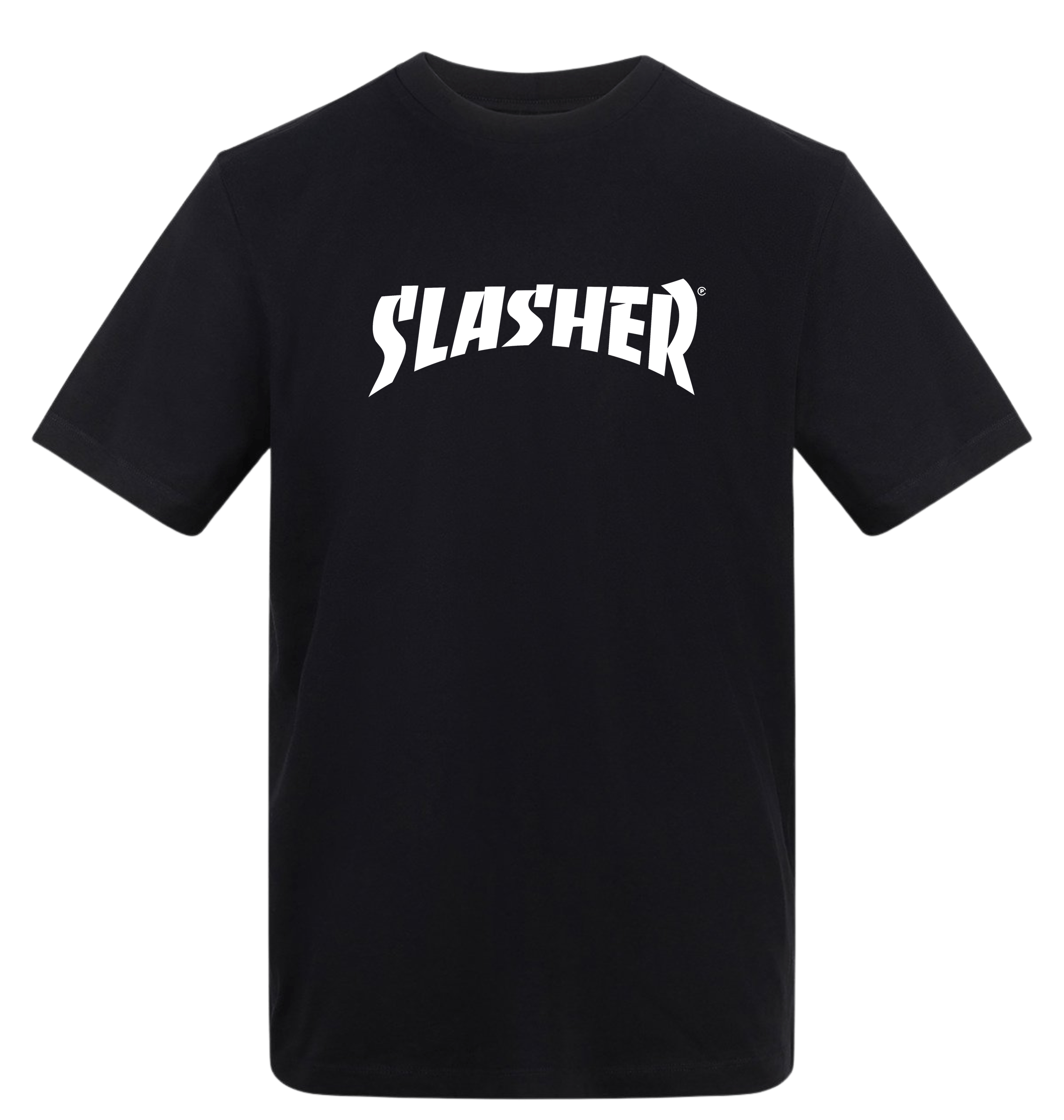 Deep Black Printed T-shirt Front