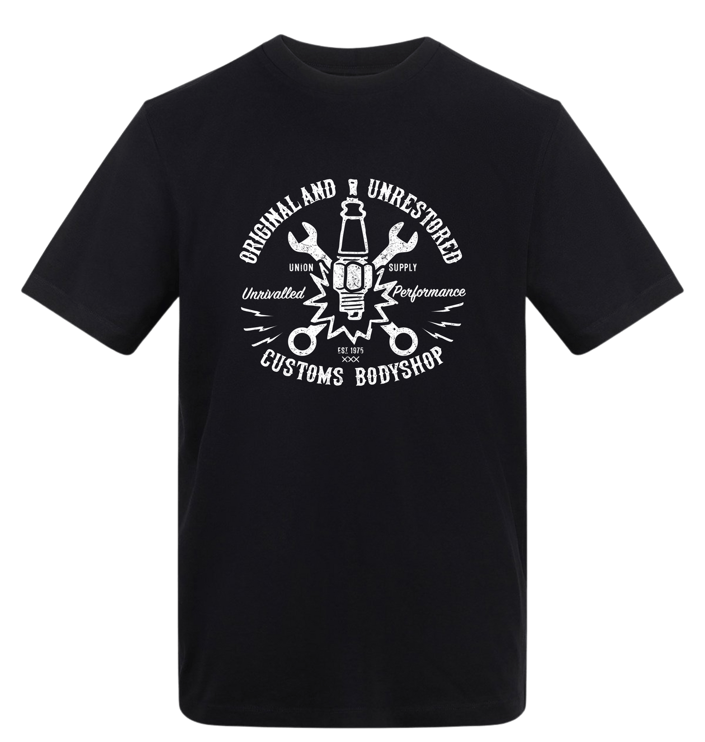 Deep Black Printed T-shirt Front