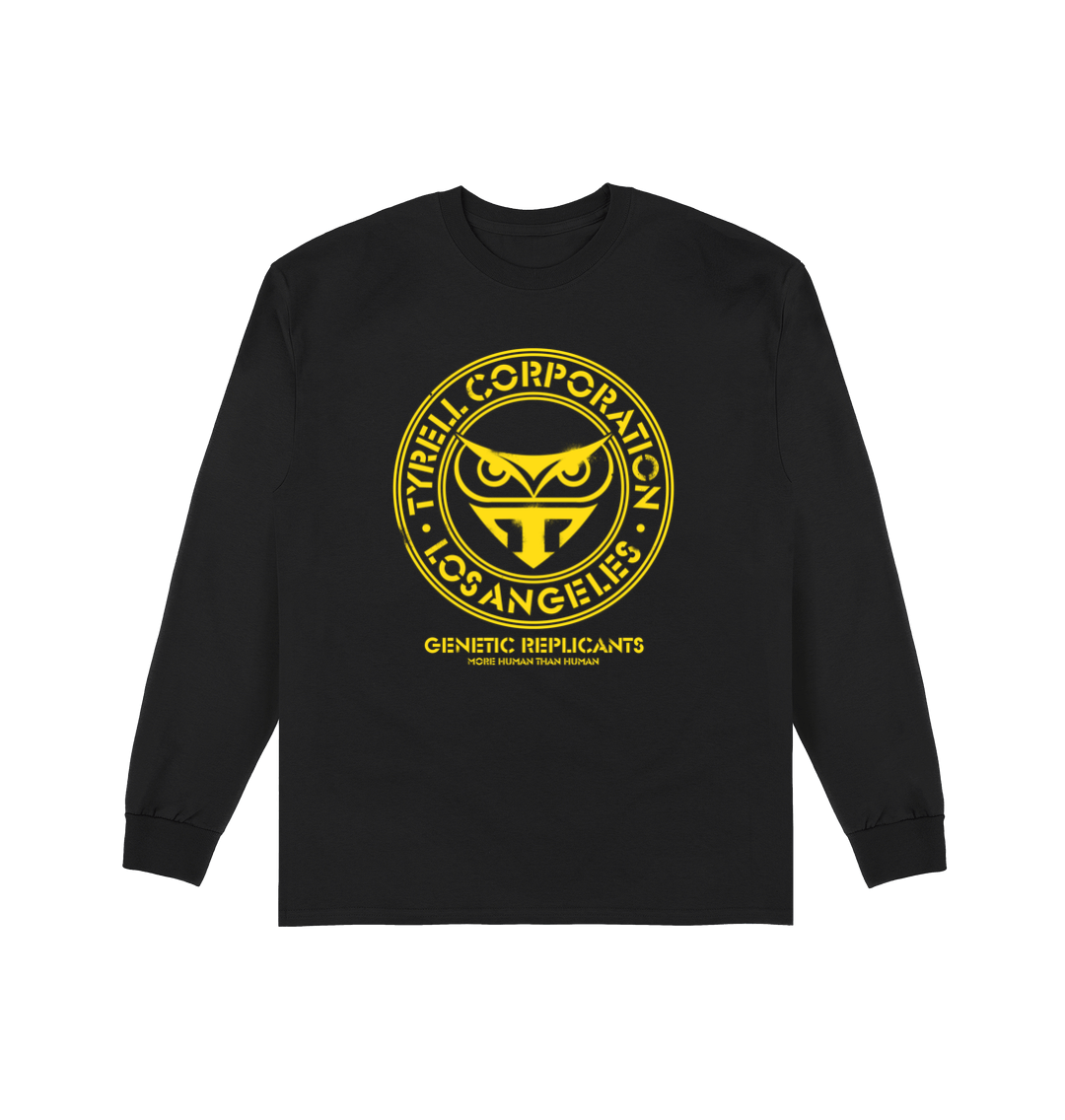 Black Printed Long Sleeve T Shirt Front