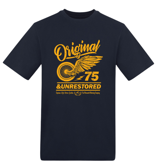 New French Navy Printed T-shirt Front
