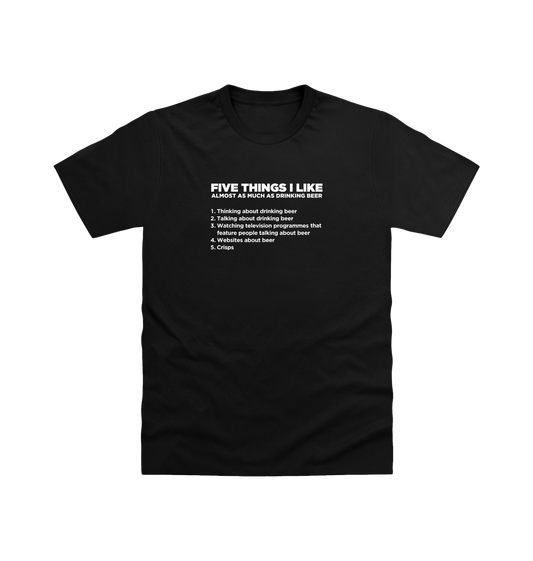 Deep Black Printed T-shirt Front