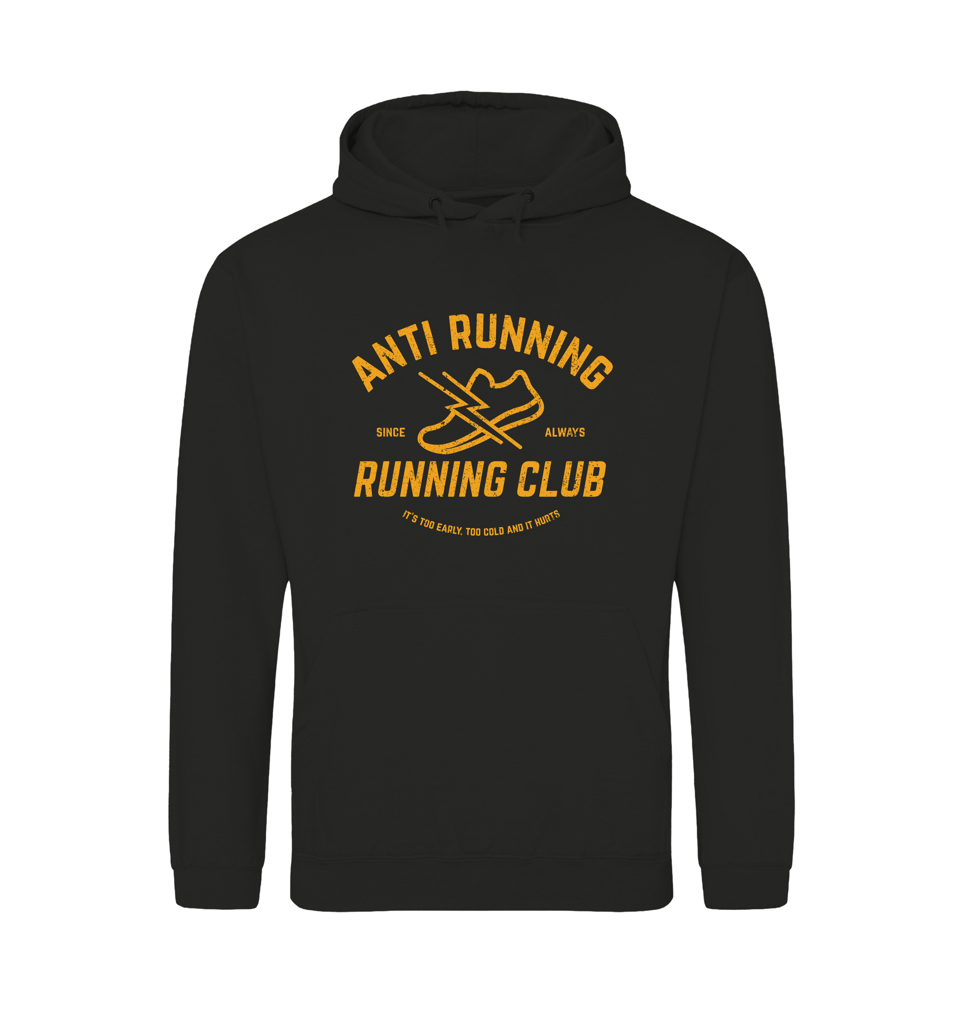 Jet Black Printed Hoody Front