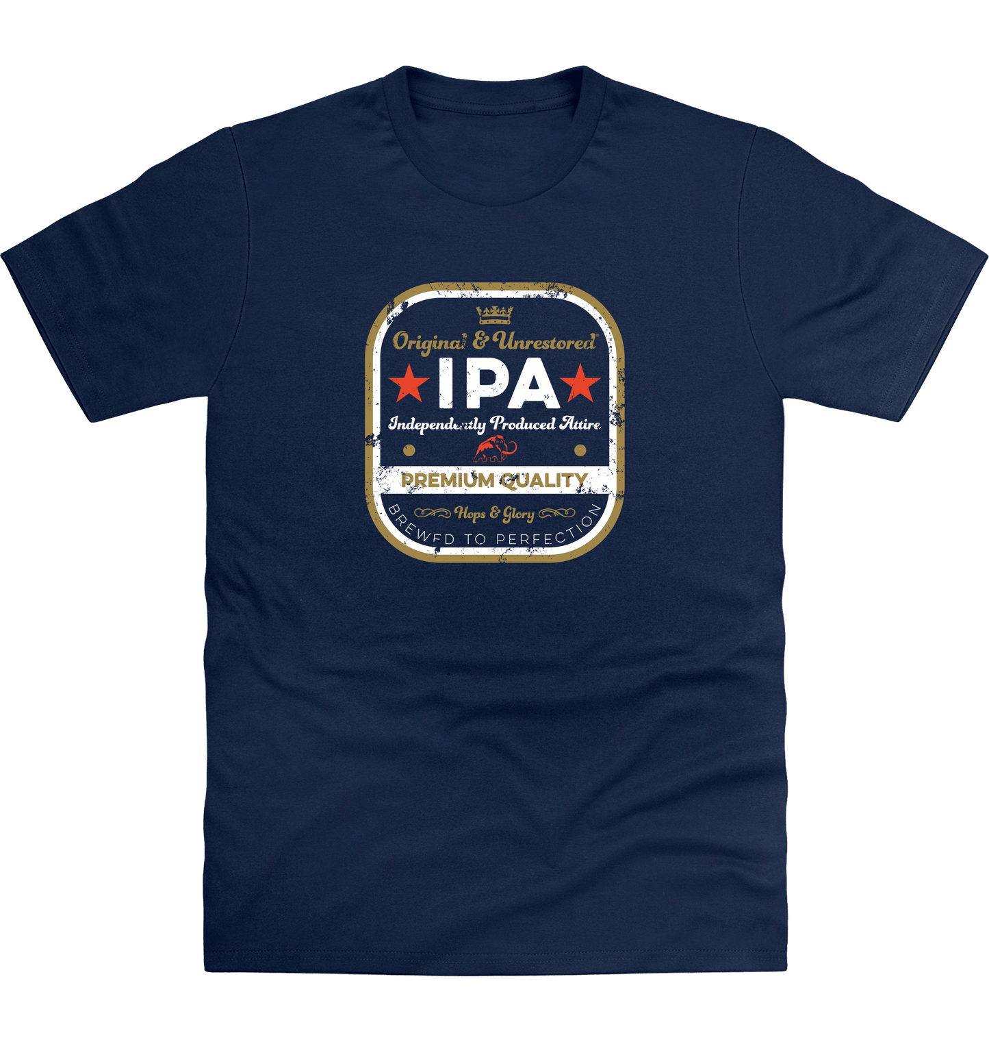 New French Navy Printed T-shirt Front