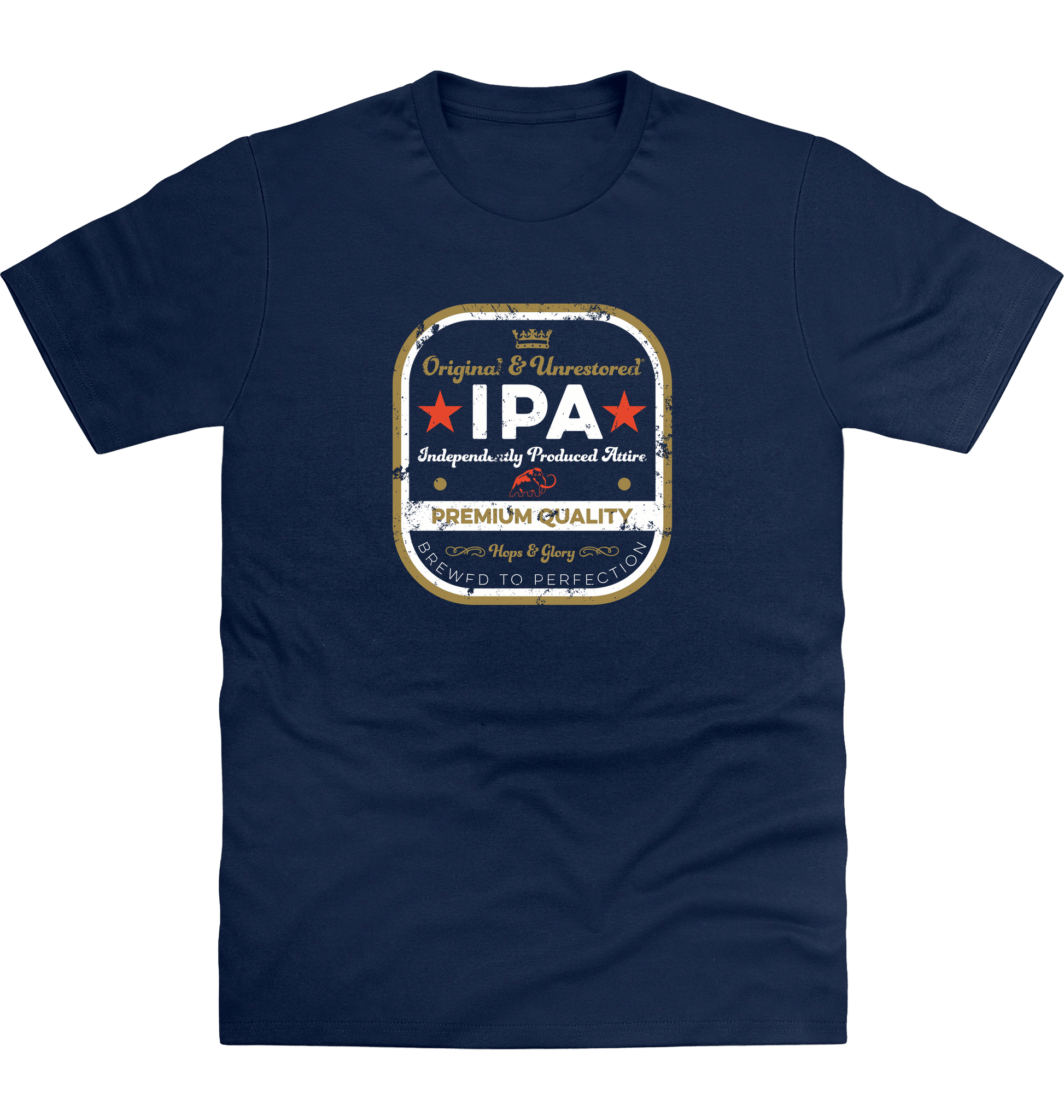 New French Navy Printed T-shirt Front