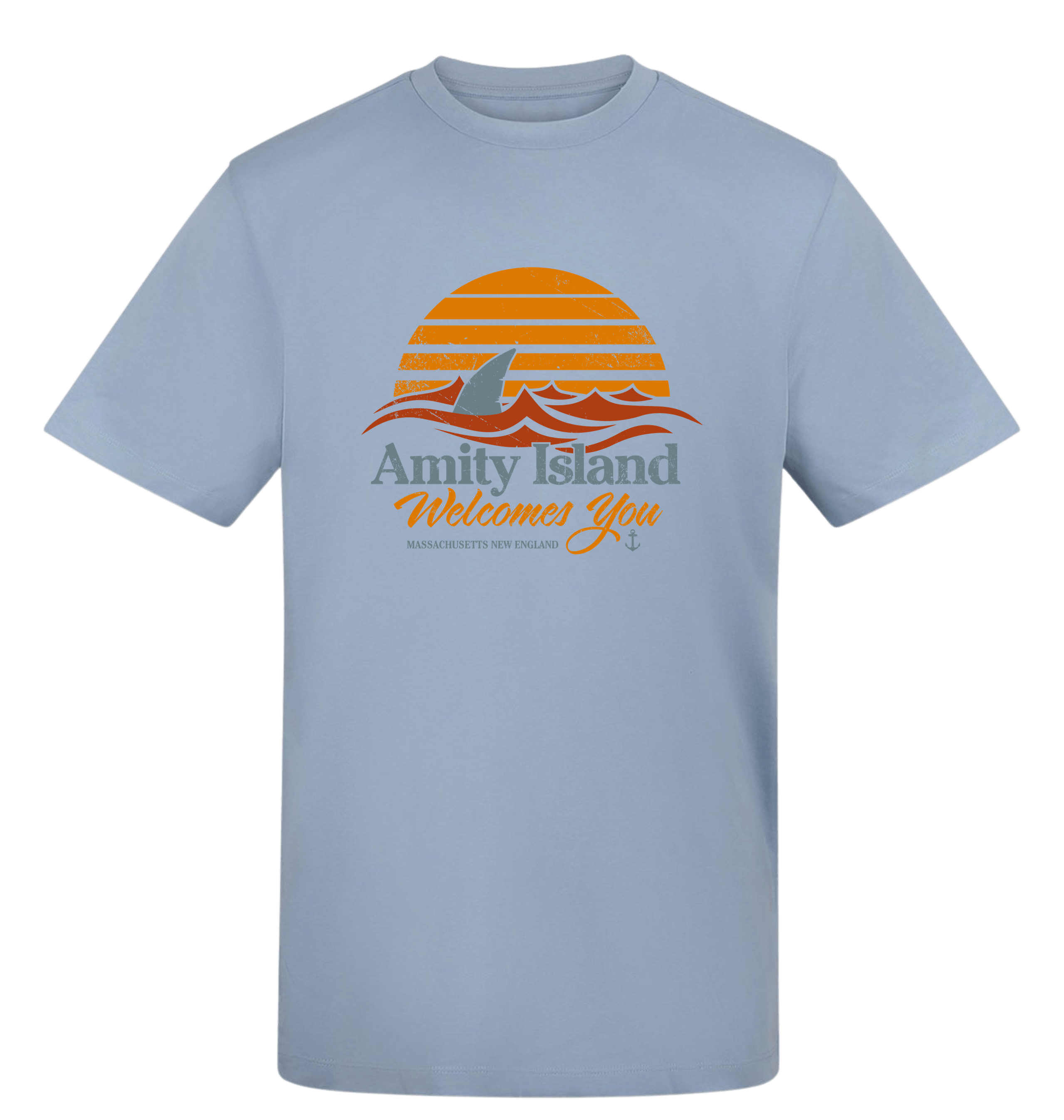 Sky Blue Printed T-shirt Front