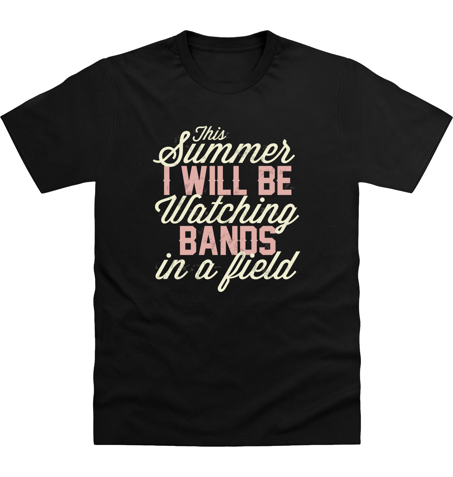 Deep Black Printed T-shirt Front
