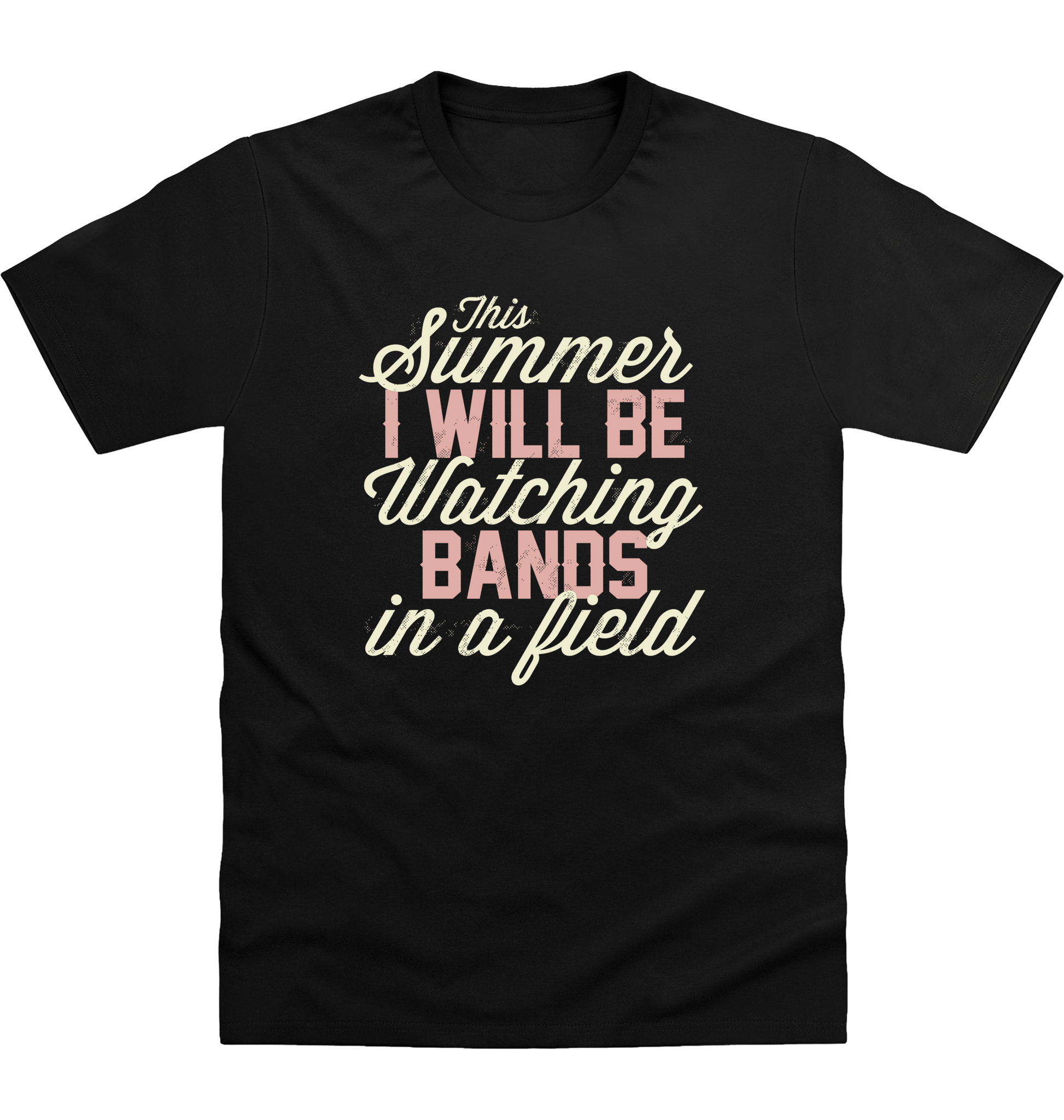 Deep Black Printed T-shirt Front
