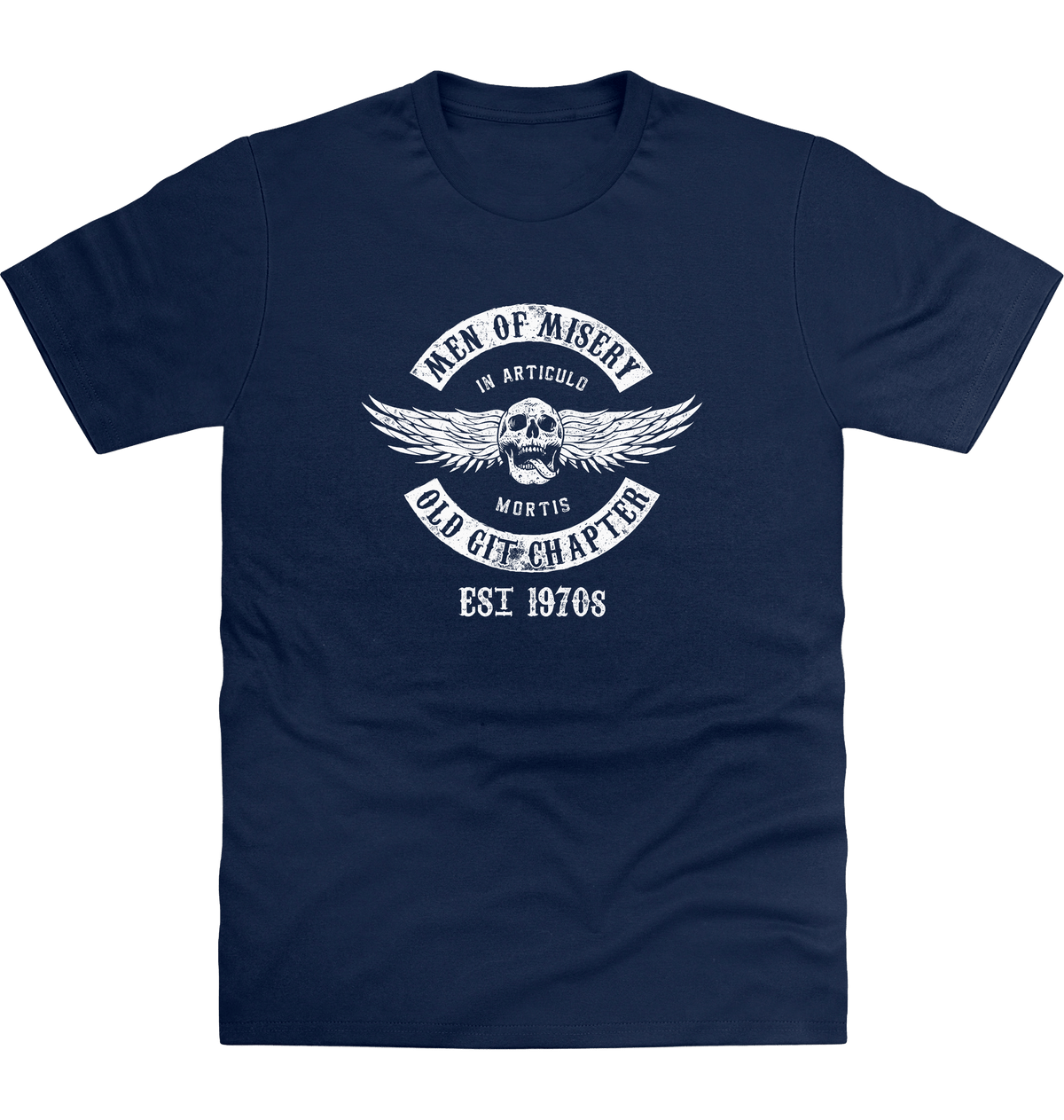 New French Navy Printed T-shirt Front