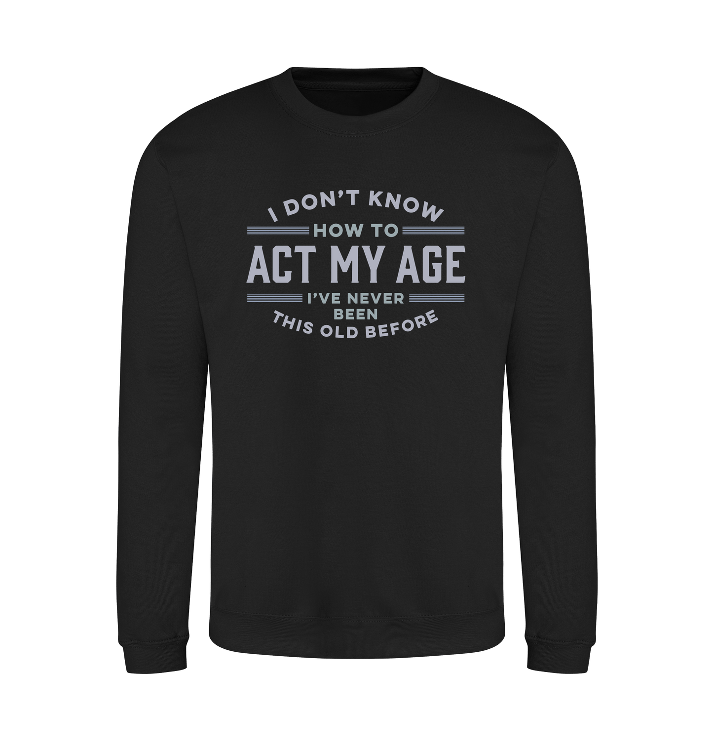 Jet Black Printed Sweater Front