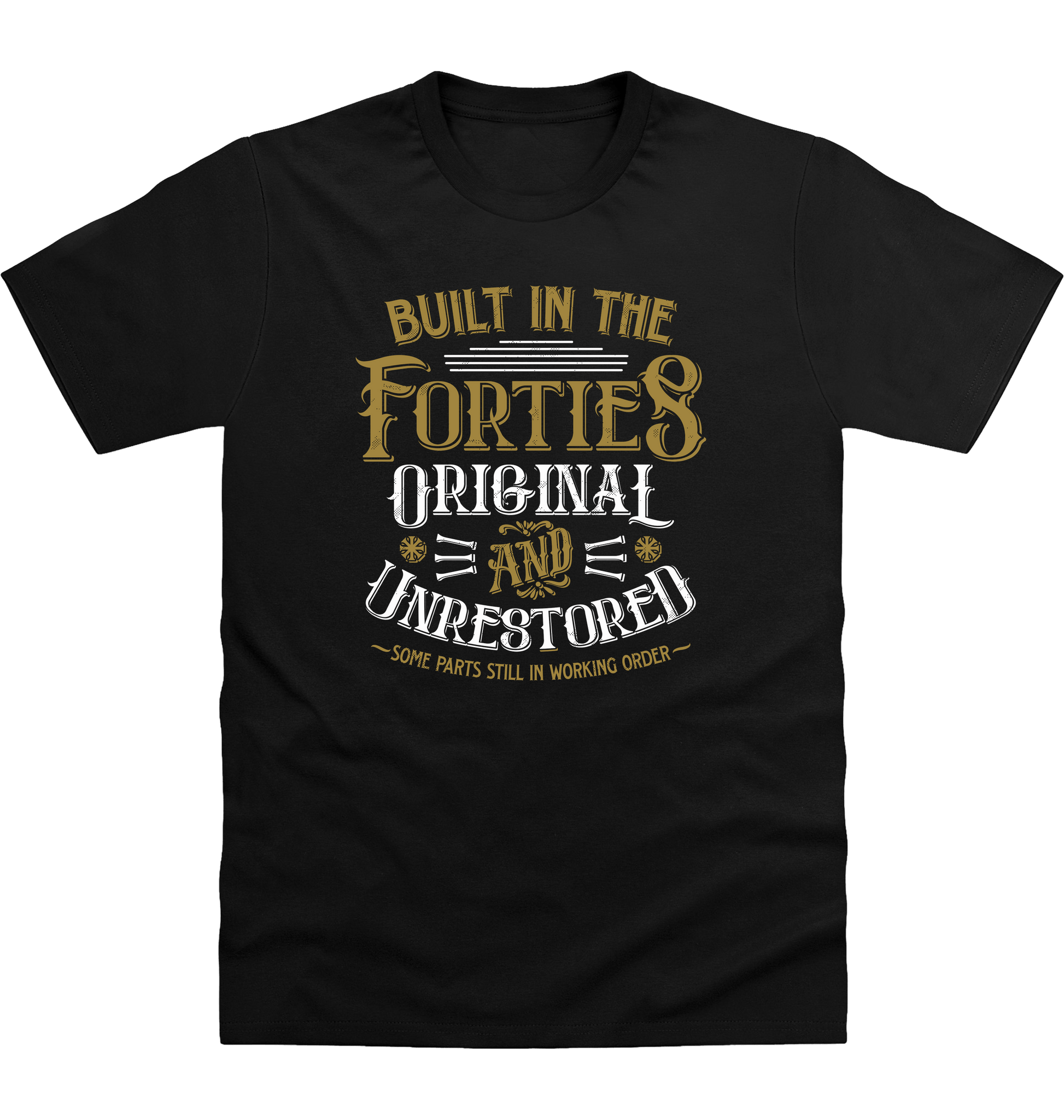 Deep Black Printed T-shirt Front