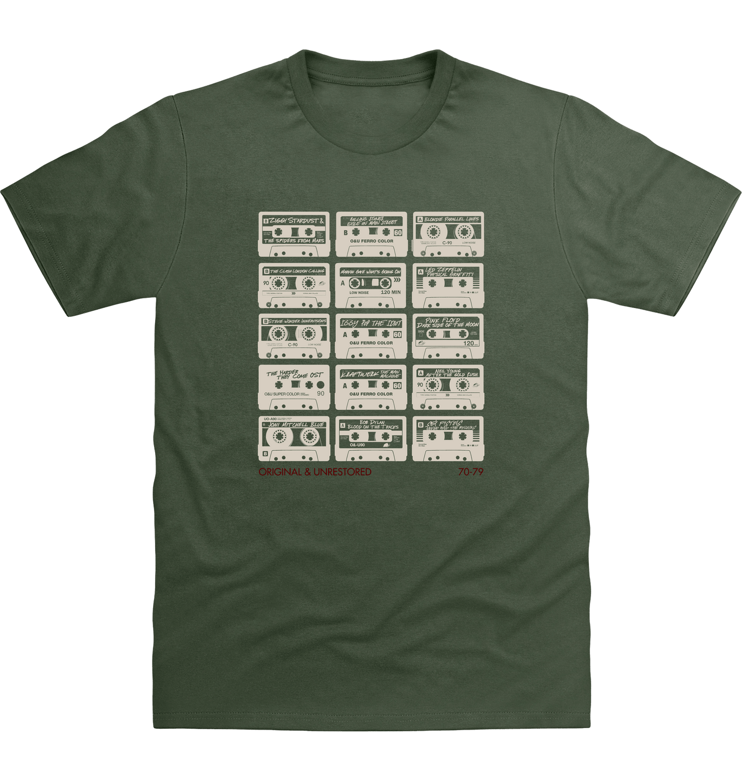 Earthy Green Printed T-shirt Front