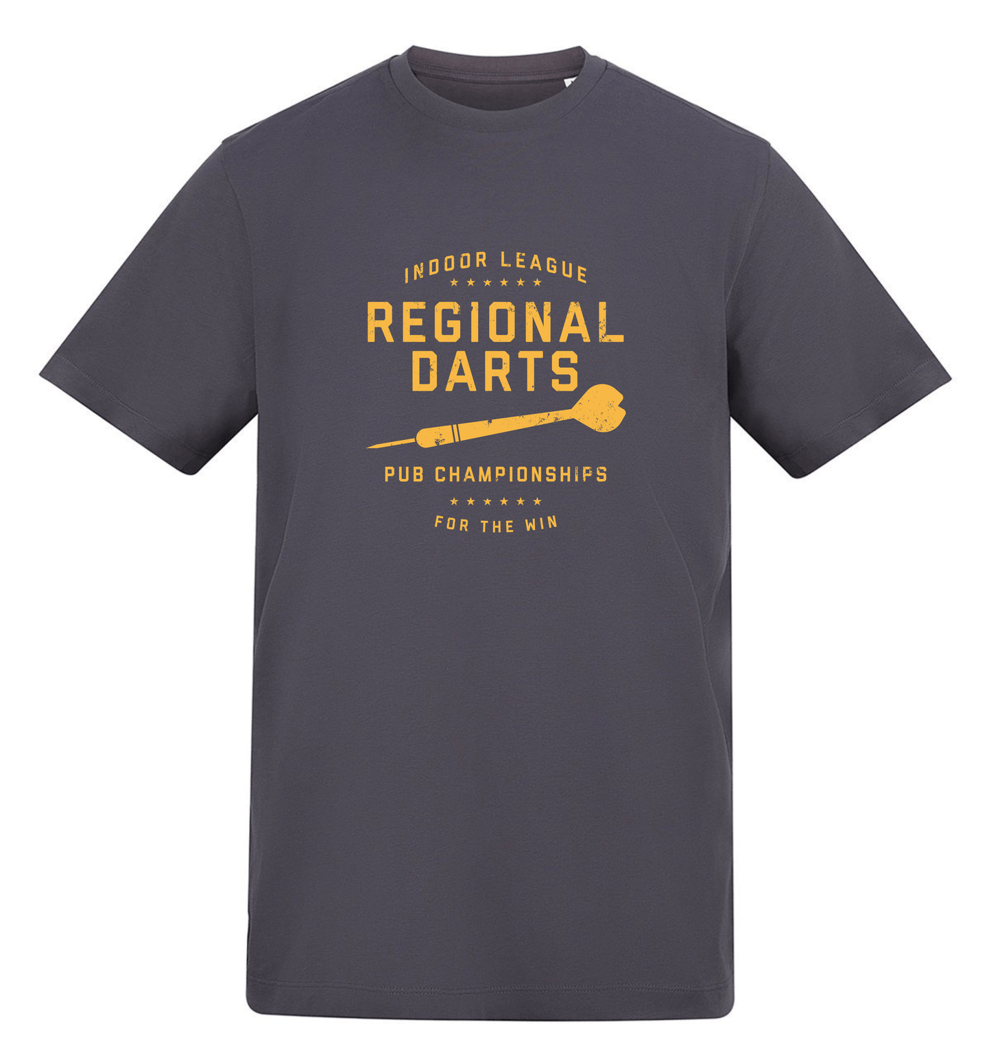 Solid Charcoal Printed T-shirt Front